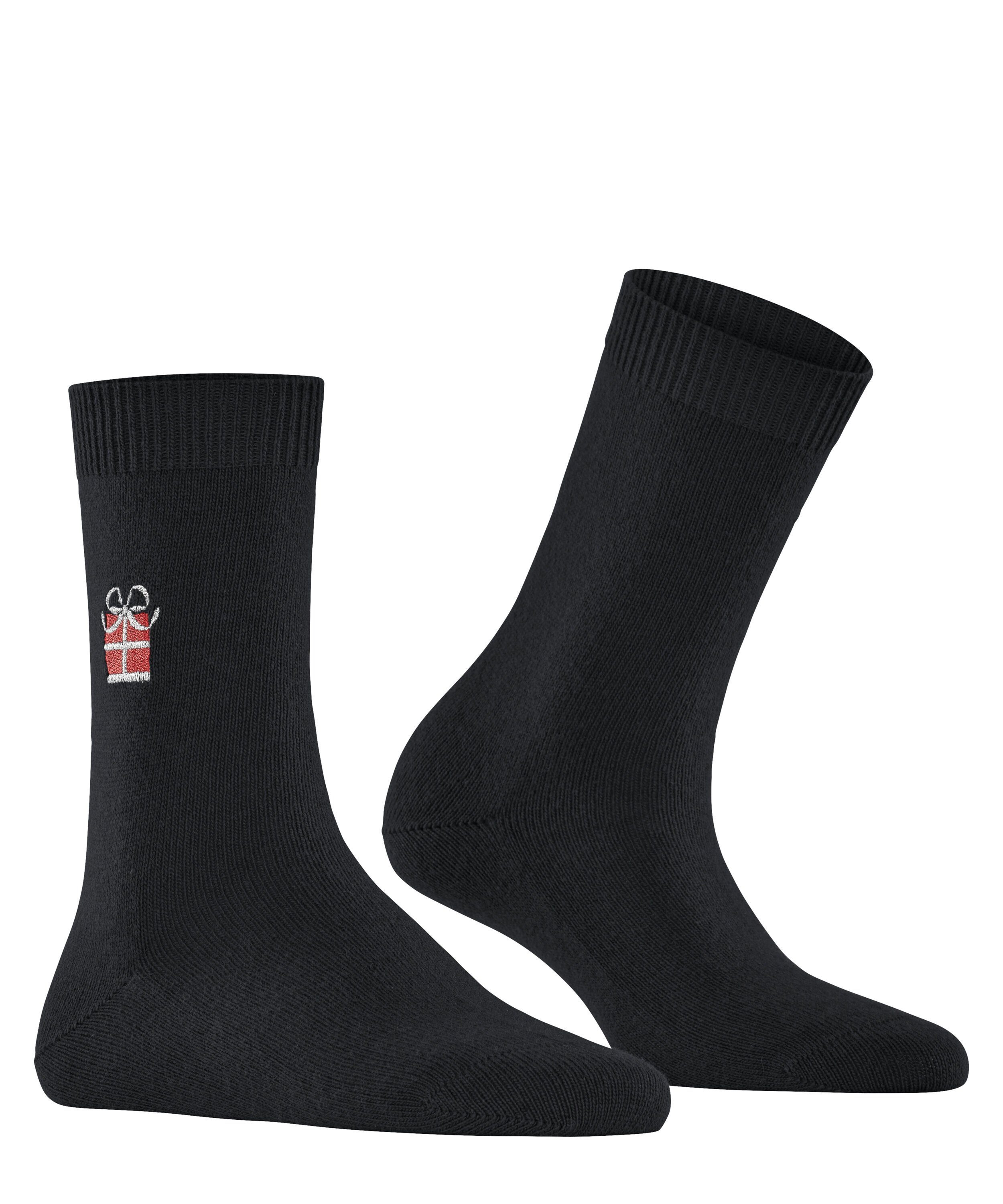 Wool (3000) X-Mas (1-Paar) Gift FALKE black Socken Cosy
