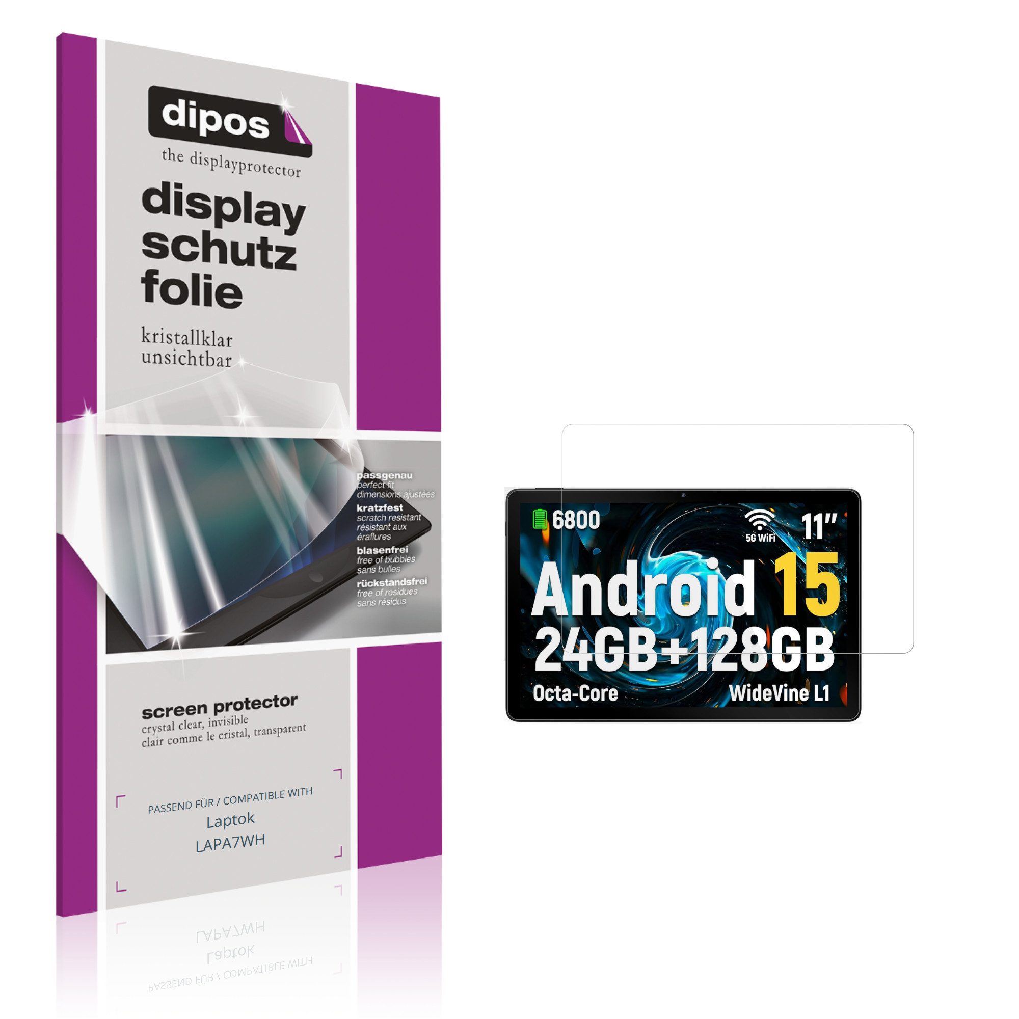 dipos Displayschutzfolie Schutzfolie für Laptok LAPA7WH, 2 Stück, Displayschutz Schutz Folie Made in Germany