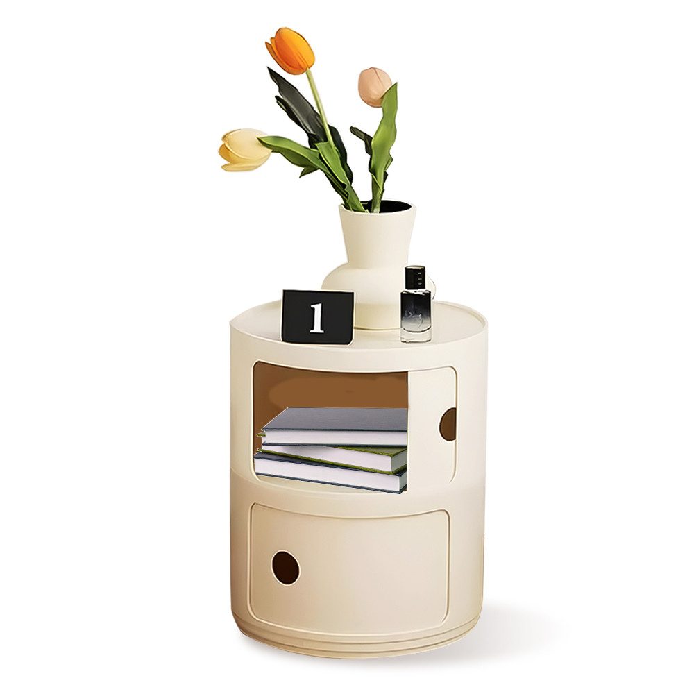 Nachttisch Modern Minimalist Round Nightstand Storage Cabinet