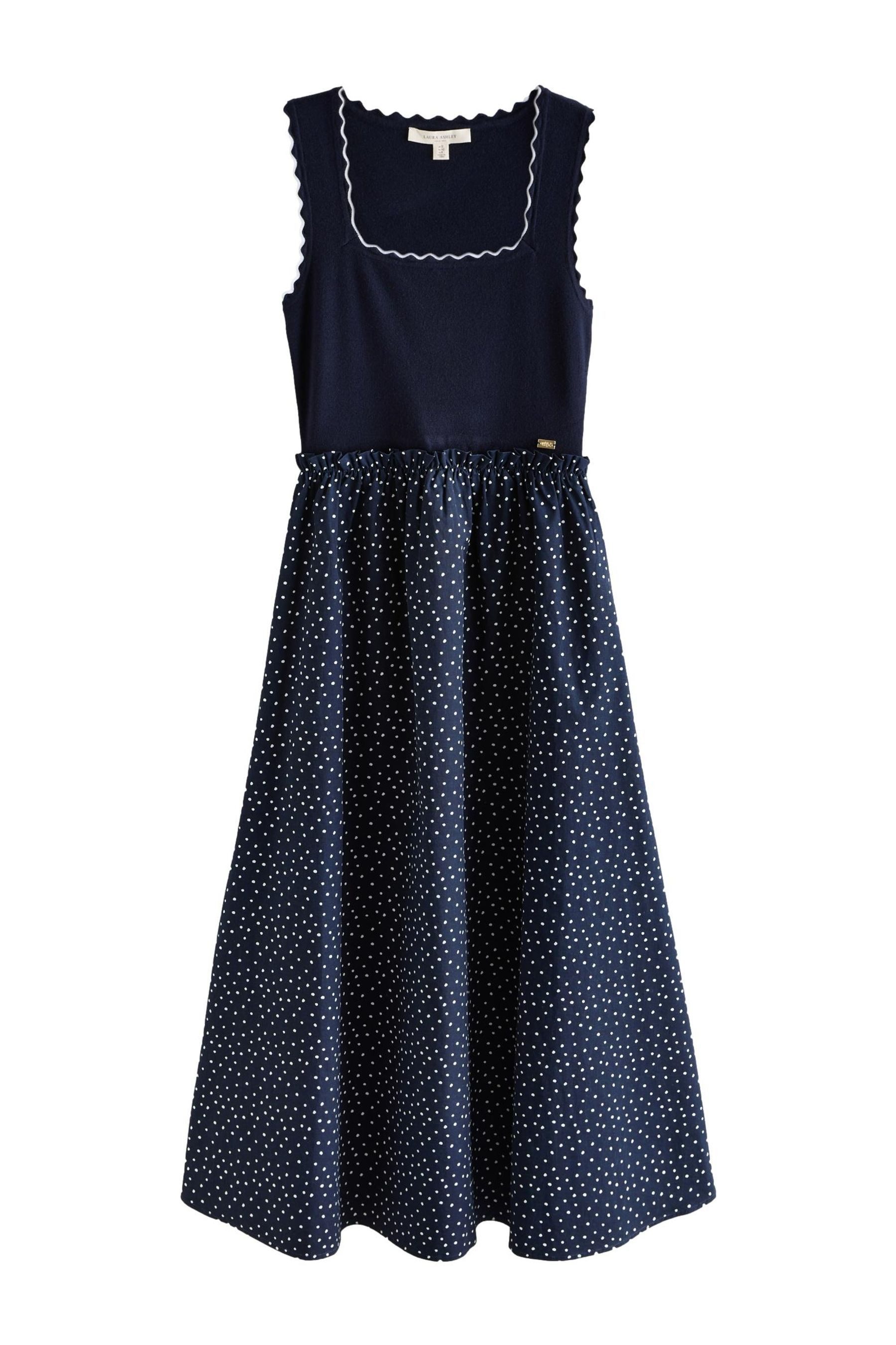 LAURA ASHLEY Midikleid Laura Ashley 2-in-1-Midikleid mit Pünktchen (1-tlg)