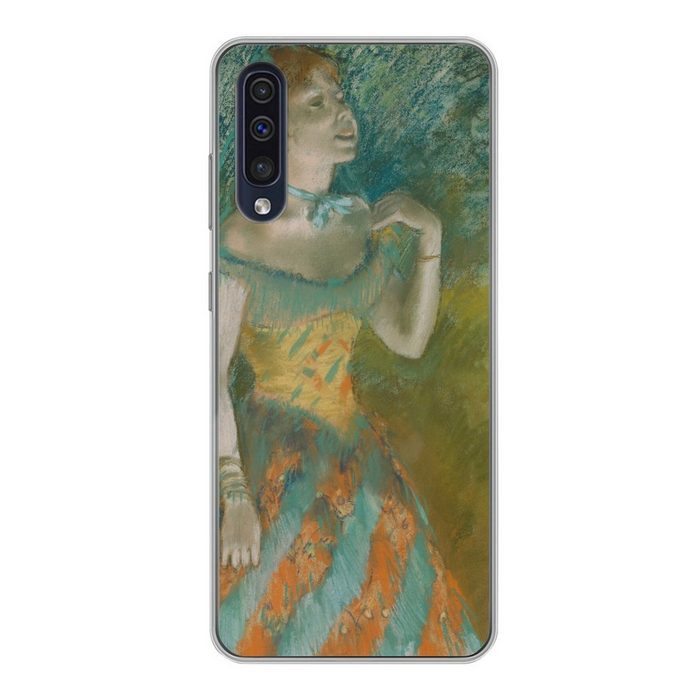 MuchoWow Handyhülle Die Sängerin in Grün - Gemälde von Edgar Degas Handyhülle Samsung Galaxy A30s Smartphone-Bumper Print Handy