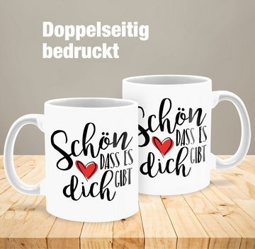 Shirtracer Tasse Schön dass es dich gibt, Keramik, Statement Sprüche