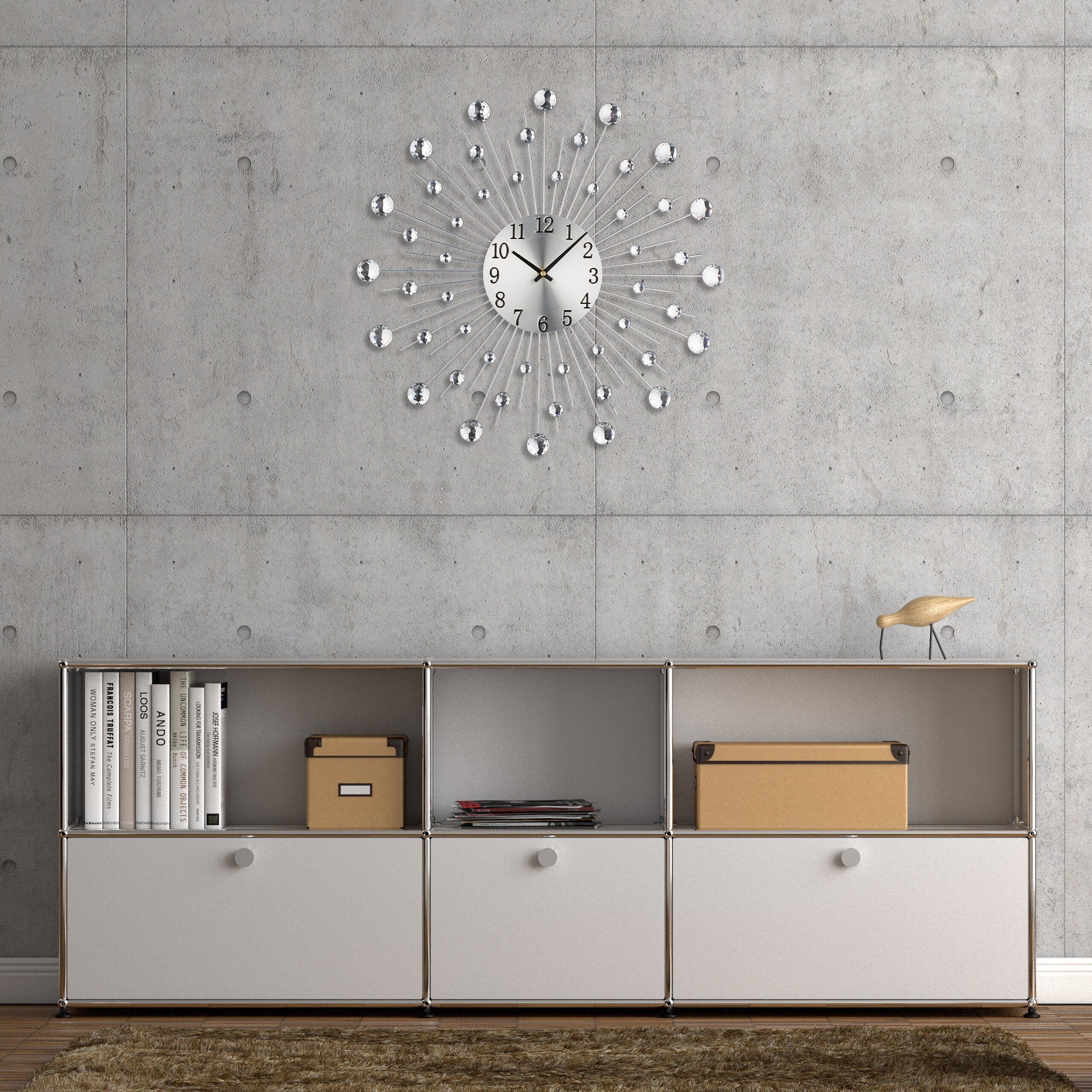 relaxdays Wanduhr Diamant Ø 50 cm