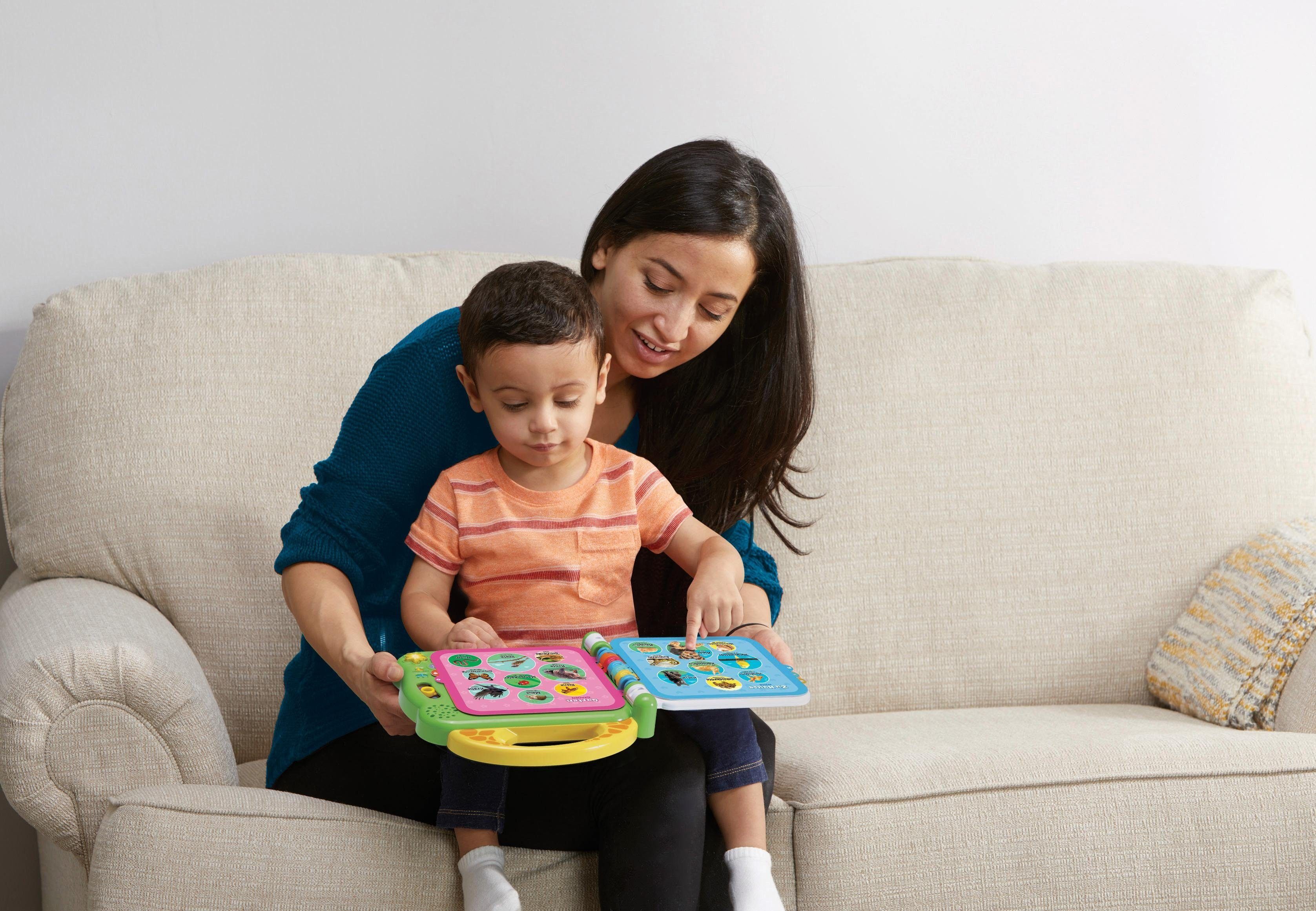 Vtech® Kinderbuch VTechBaby, Mein 100-Wörter-Buch Tiere, grün, mit Licht und Sound