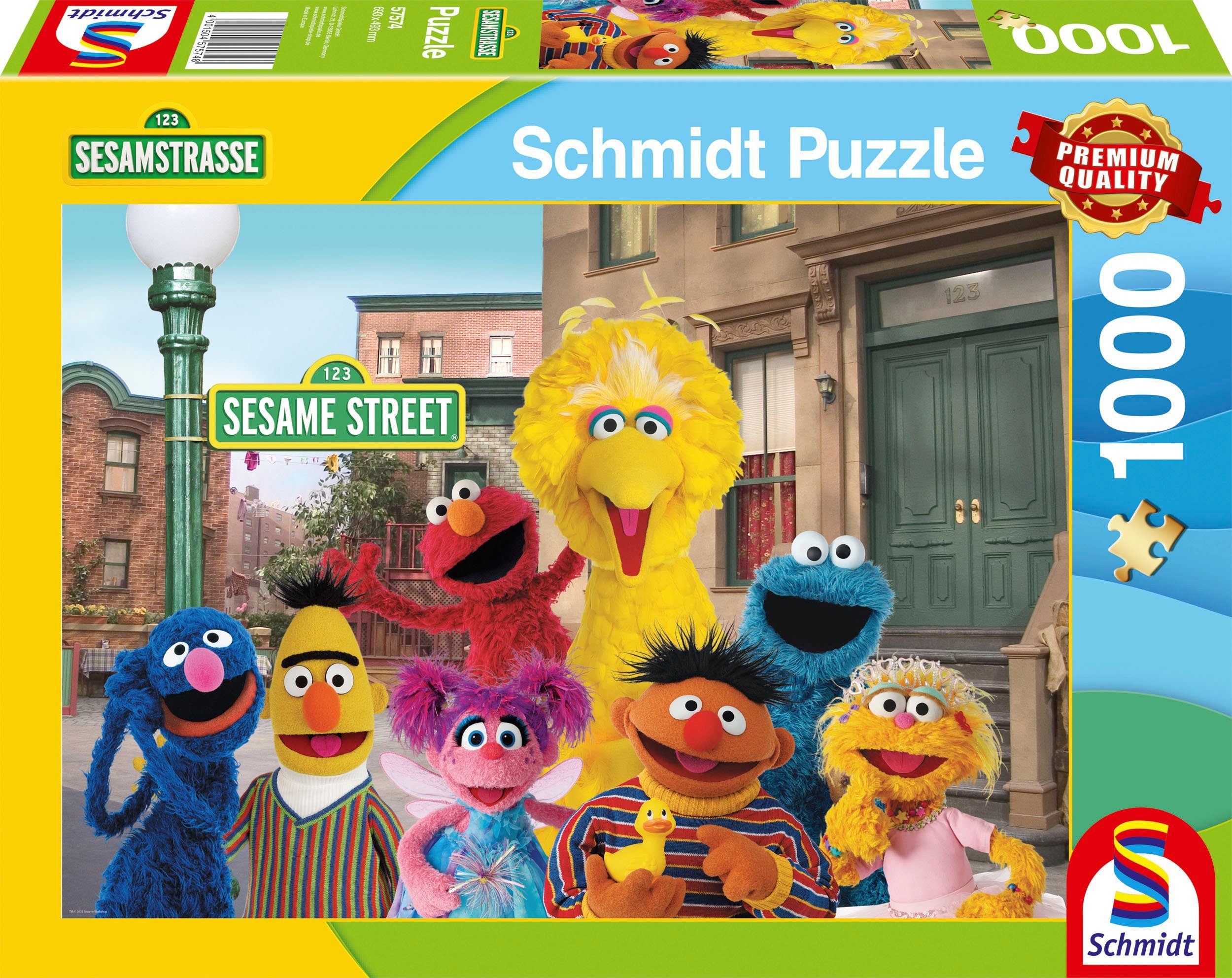 Schmidt Spiele Puzzle Sesamstraße, Ein Wiedersehen mit guten alten Freunden, 1000 Puzzleteile, Made in Europe