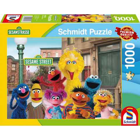 Schmidt Spiele Puzzle Sesamstraße, Ein Wiedersehen mit guten alten Freunden, 1000 Puzzleteile, Made in Europe