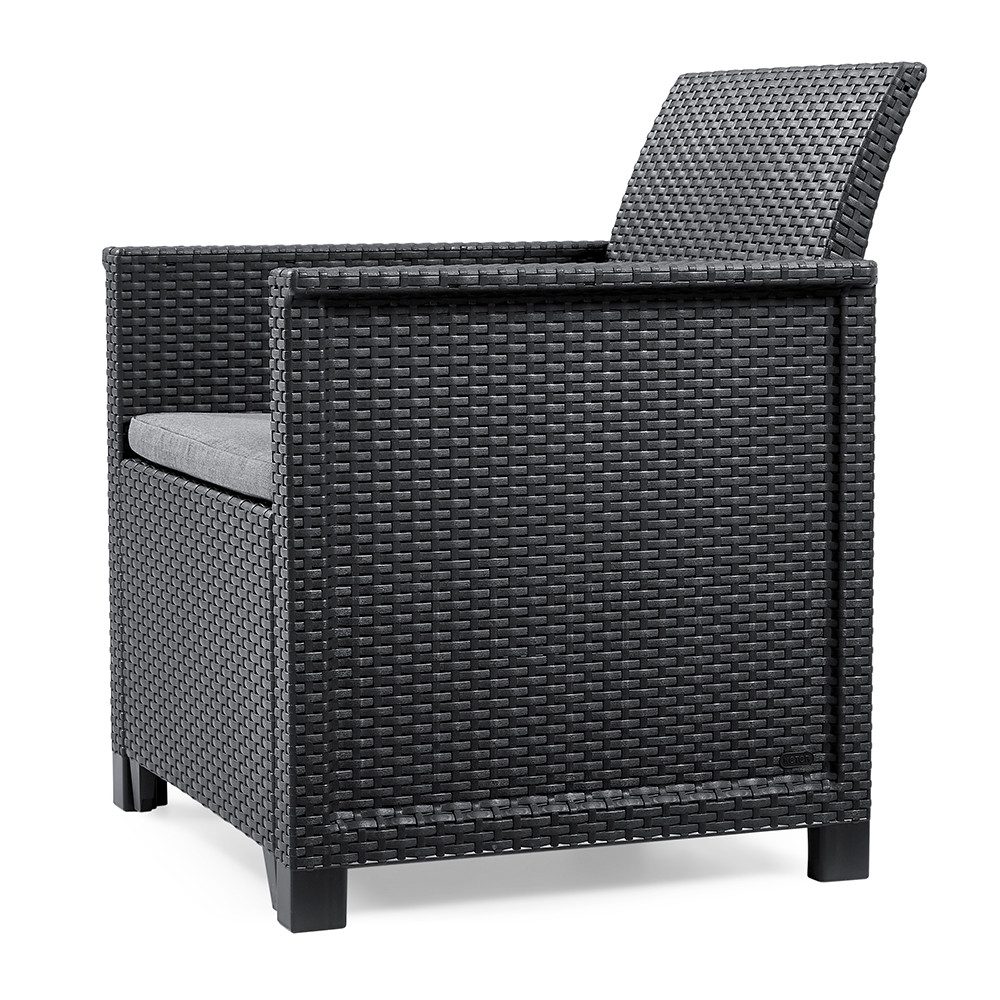 Keter Gartenlounge-Bank "Emma" Graphit Rattanoptik, 2er günstig online kaufen