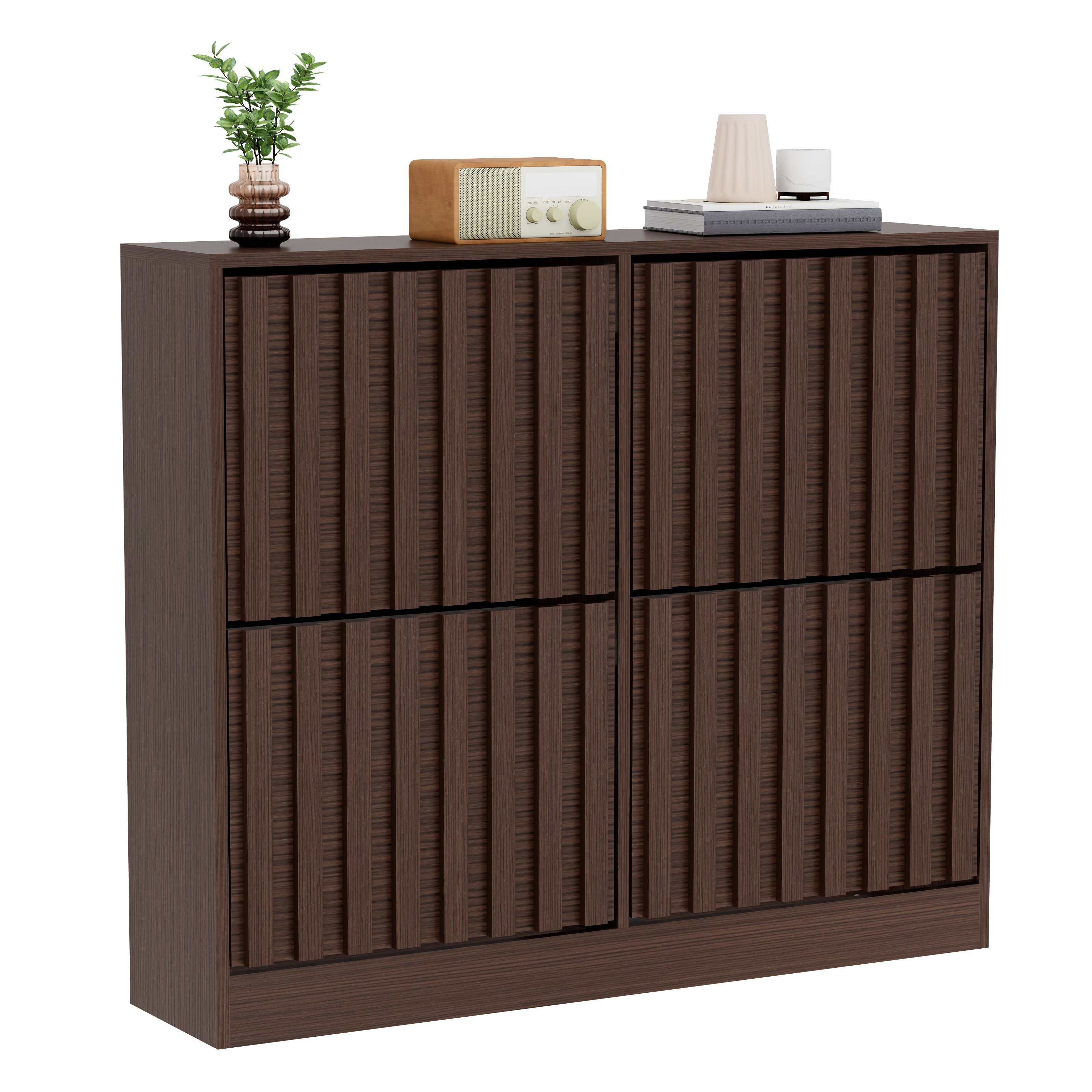 UEV Schuhschrank mit 4 Klappen, Schuhregal Schmal, Schuhkipper (Schuhkommod günstig online kaufen