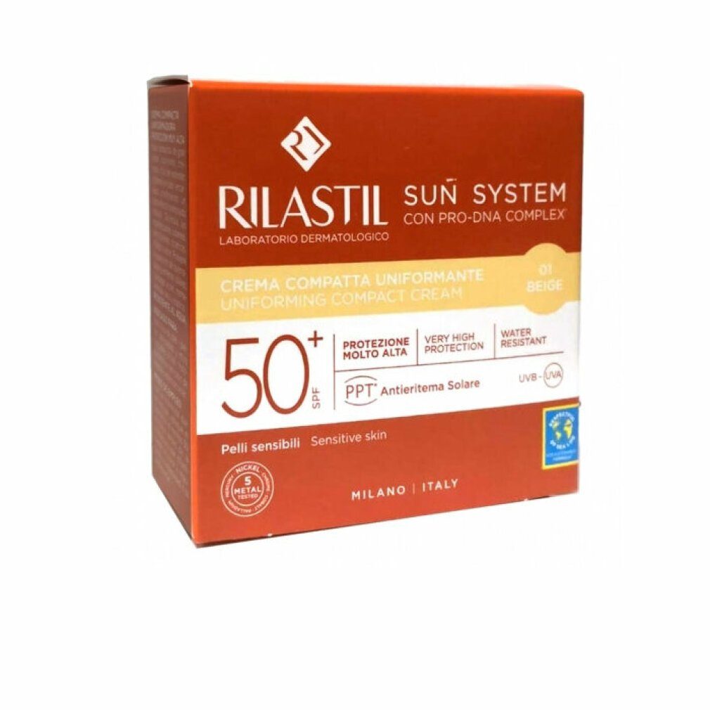 Rilastil Tagescreme Sun System Uniform Compact Creme Spf50 Farbton 01 Beige 10g