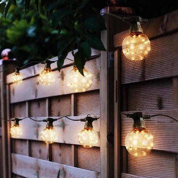etc-shop Dekolicht, LED Lichter Kette Glühbirnen Optik Terrassen Deko-Licht Garten Leuchte