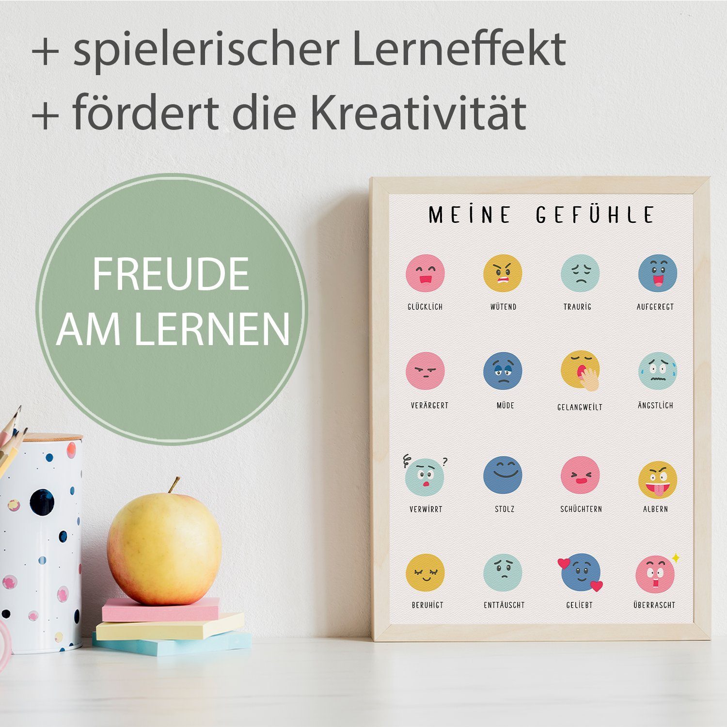 Tigerlino Poster Gefühle Kinderzimmer Wandbild Einschulung Lernposter Kinde günstig online kaufen