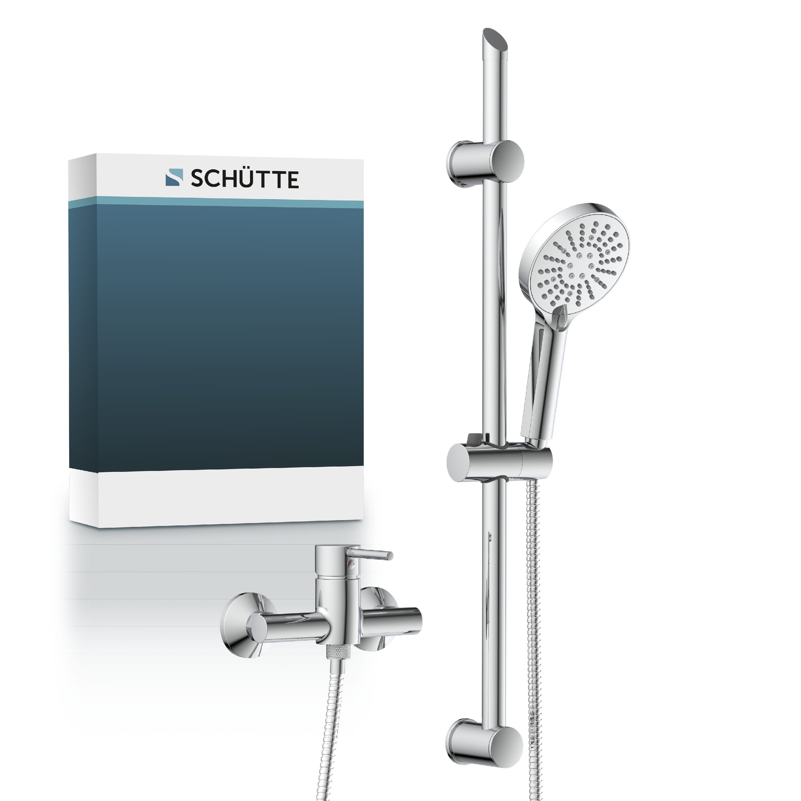 Schütte Duschsystem SAMANA, Höhe 23,5 cm, 3 Strahlart(en), wassersparend, Antikalk, 3-fach verstellbar, Wasserstoppfunktion