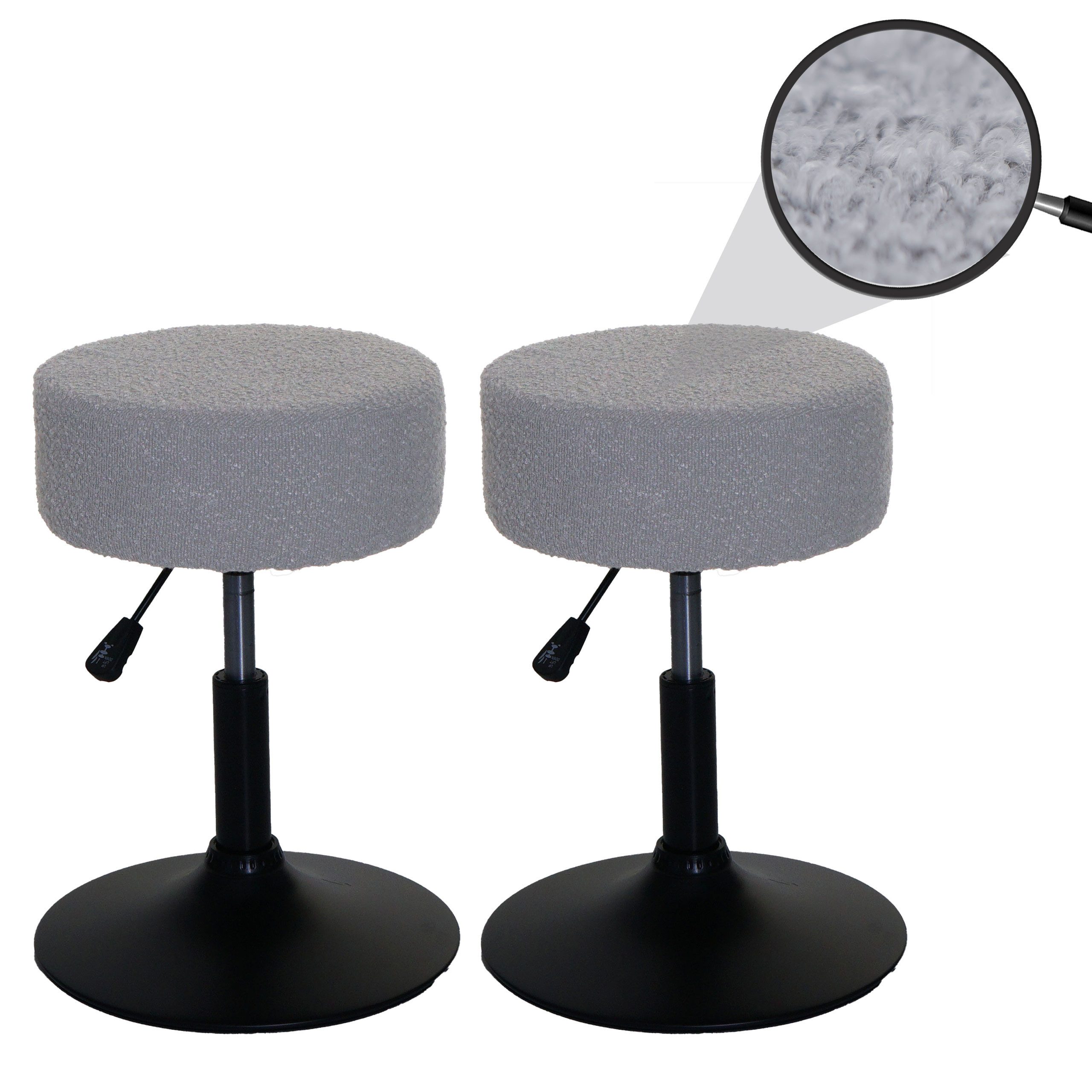 MCW Sitzhocker MCW-C22-B-2 (Set, 2er), Stufenlos höhenverstellbar, Einfacher Aufbau