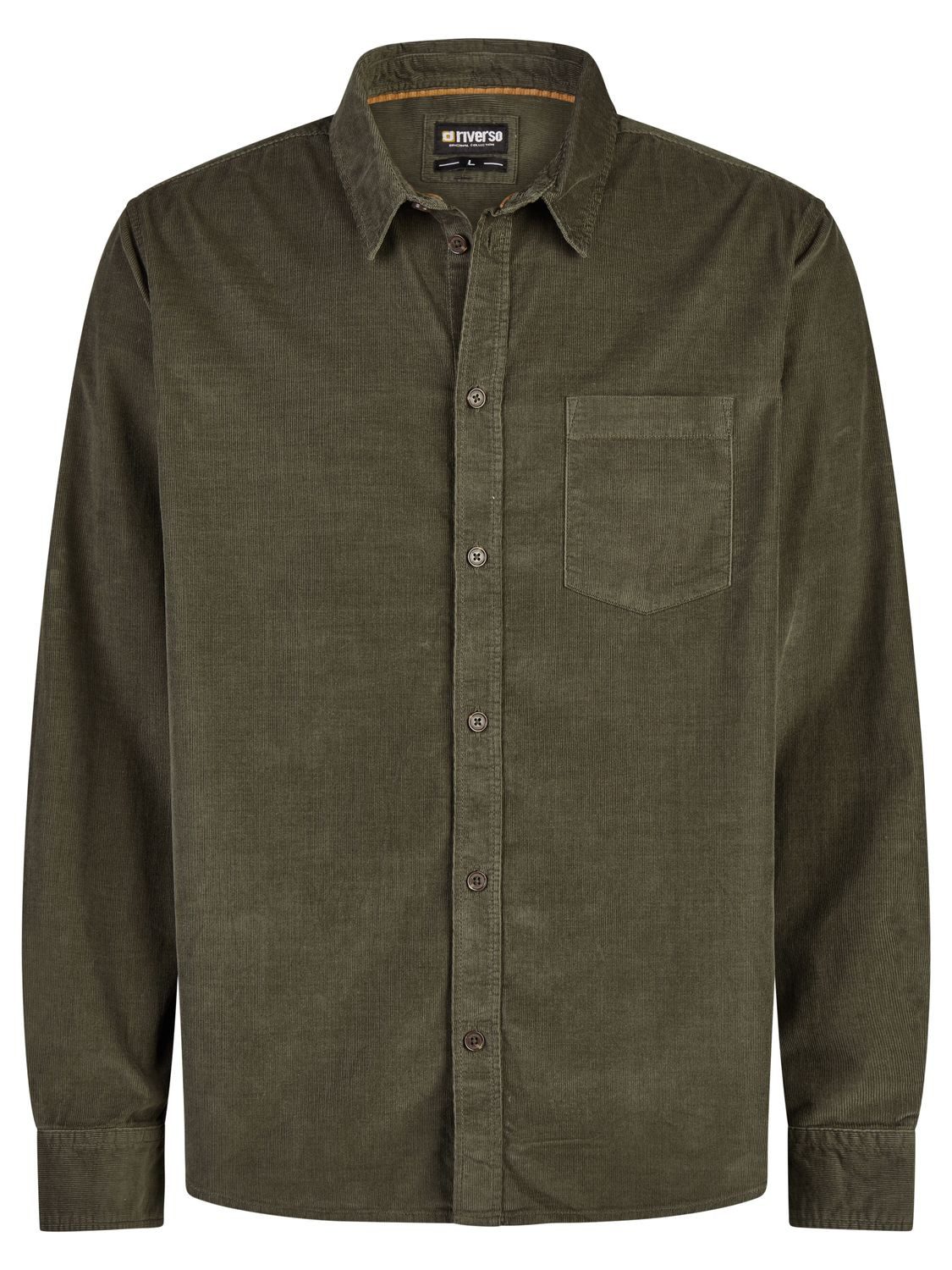 riverso Langarmhemd Herren Cordhemd RIVMorten Regular Fit (1-tlg)