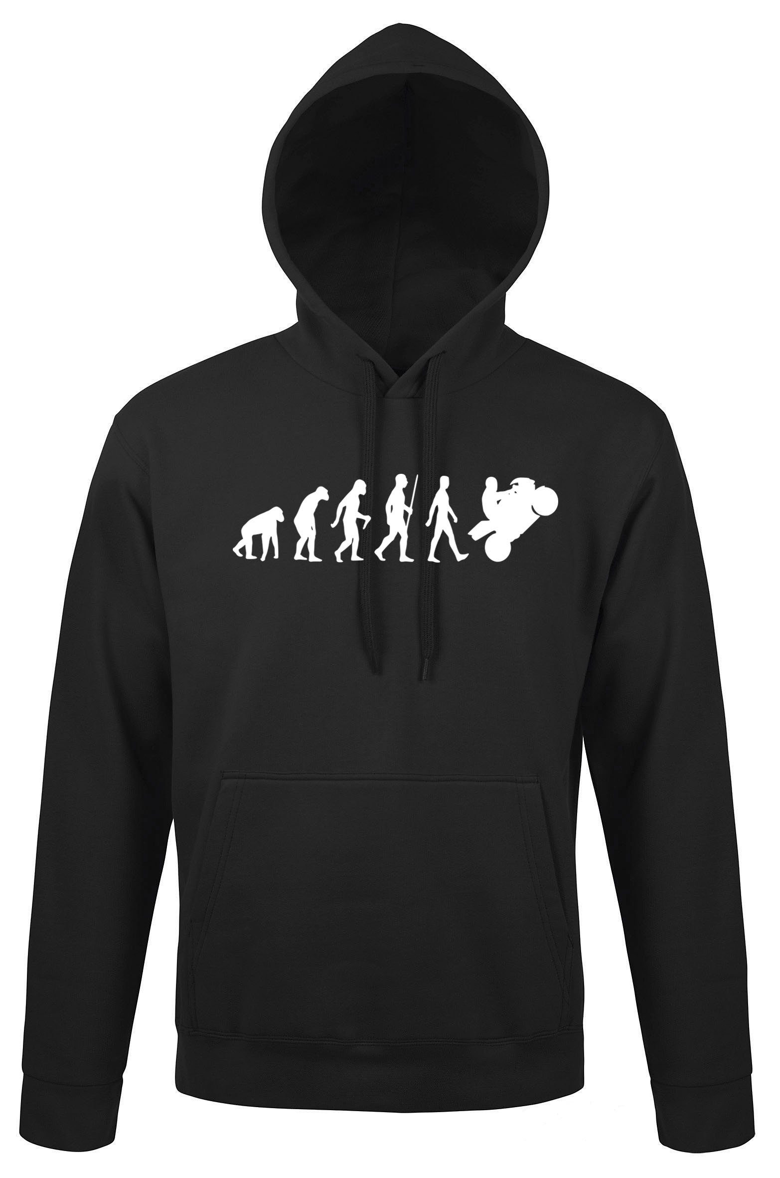 Youth Designz Kapuzenpullover Evolution Motorrad Herren Hoodie Pullover mit modischem Streetbike Frontprint