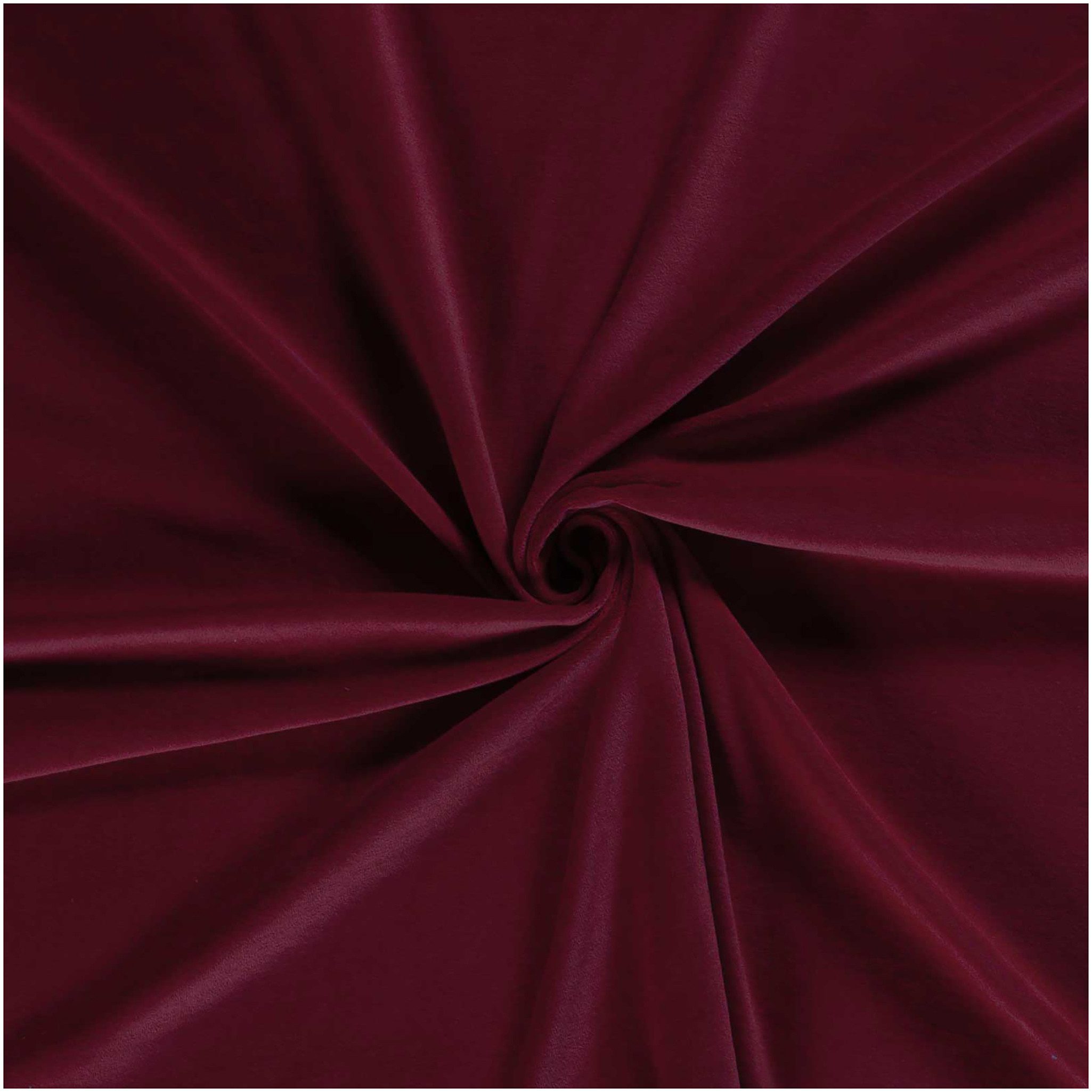 maDDma Stoff Velour Nicky uni ab 50 x 150cm Jersey Velourstoff Baumwolle, 018 - bordeaux