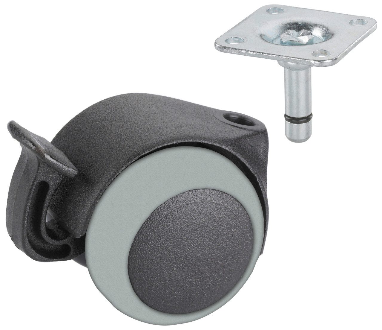 Dörner + Helmer Doppelrolle Doppelrolle mit Radfeststeller Ø 50 mm für