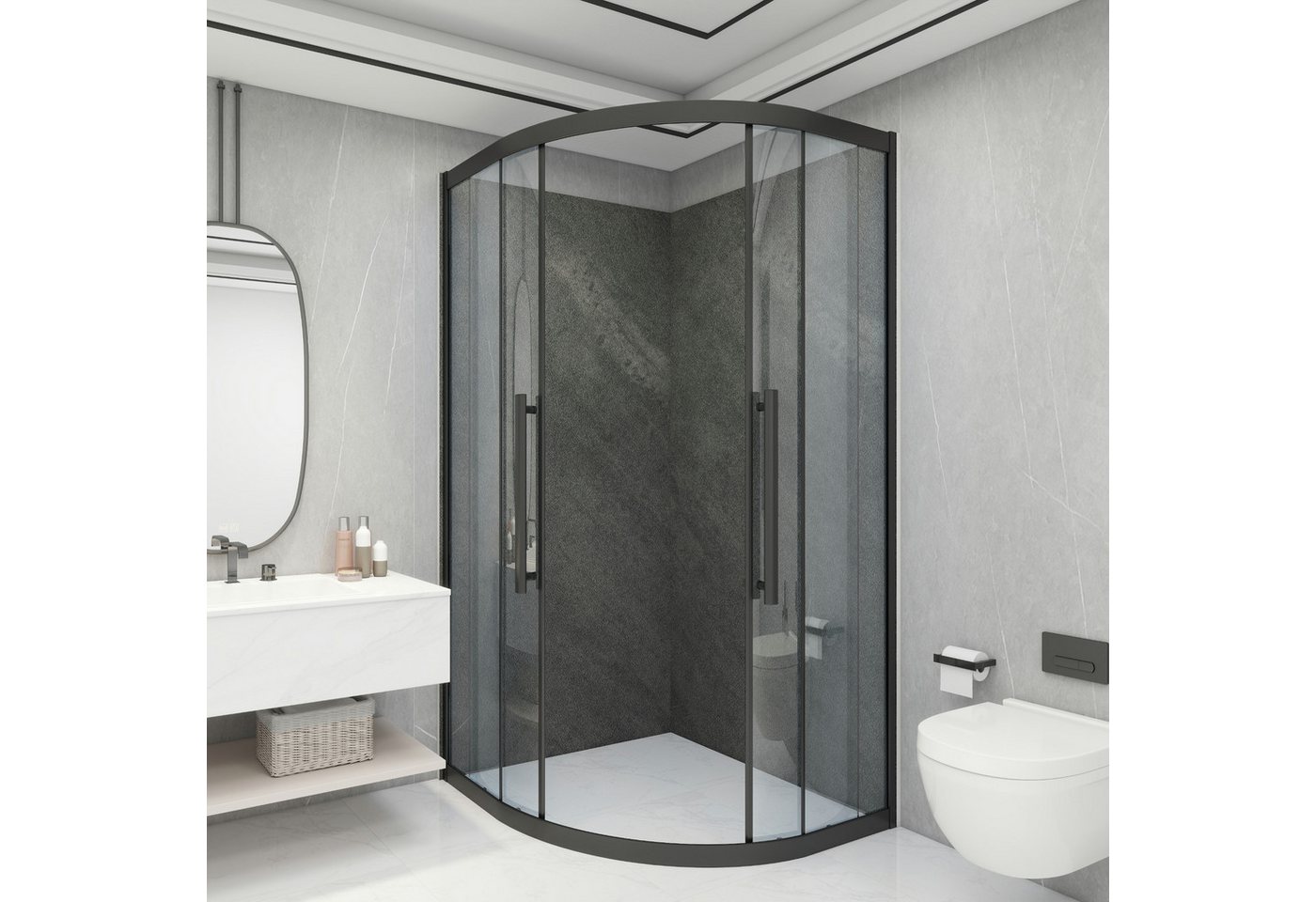Thumbnail - neu.haus Duschrückwand, (12-tlg), Wandpaneel »Bladel« 12er Set 120 x 60 cm Grey Stone