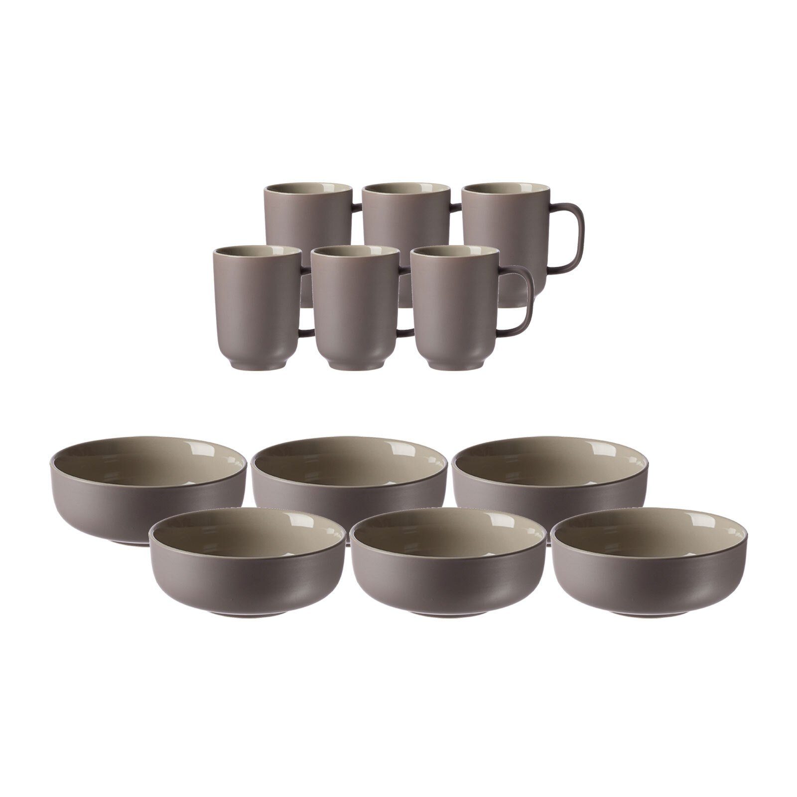 Ritzenhoff & Breker Kombiservice Jasper Brunchset 12er Set (12-tlg), Keramik taupe