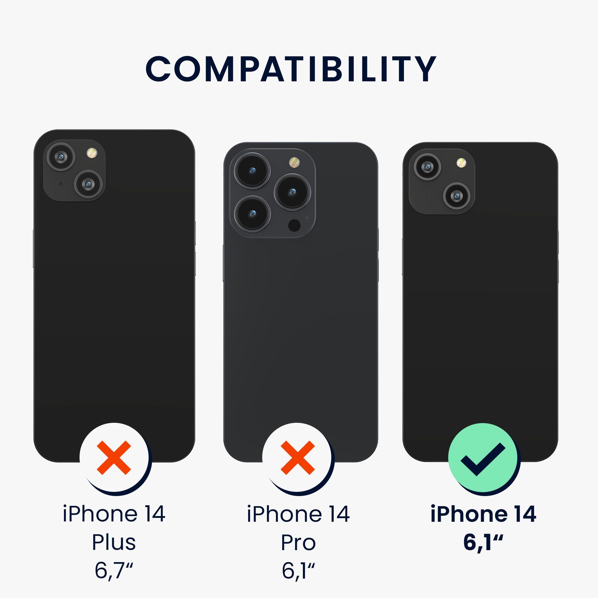 kwmobile Handyhülle 5in1 Set Handyhülle für Apple iPhone 14 Hülle, 1x stoßsichere Schutzhülle 2x Schutzglas Display 2x Kamerschutz Glas