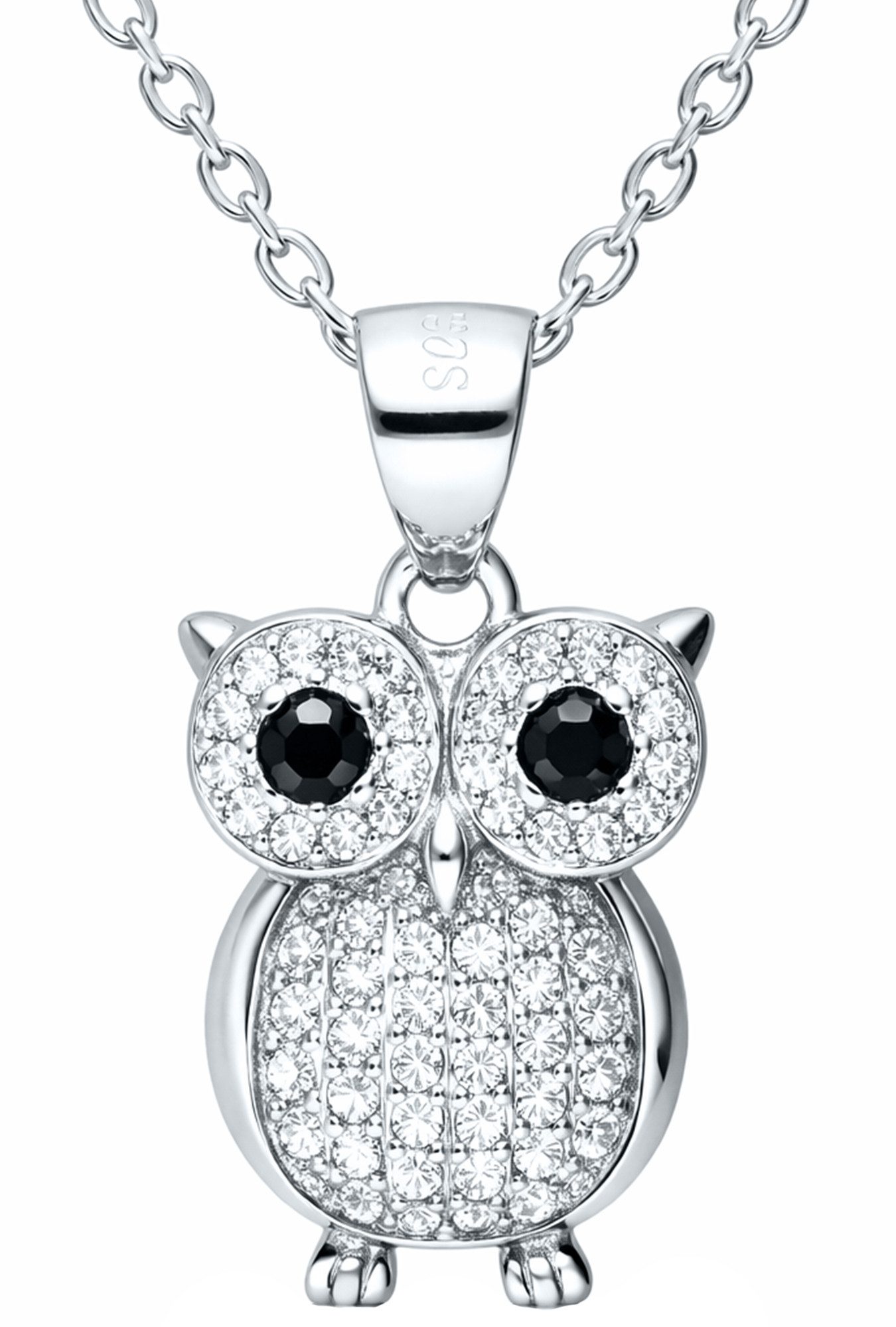 Limana Kette mit Anhänger 925 Silber Eulen Halskette für Damen – Silberkette Vogel Uhu Tier (inkl. Dose Schmuck Geschenk für Frauen Mutter Ehefrau Freundin), Ostern Muttertag Weihnachten Geburtstag