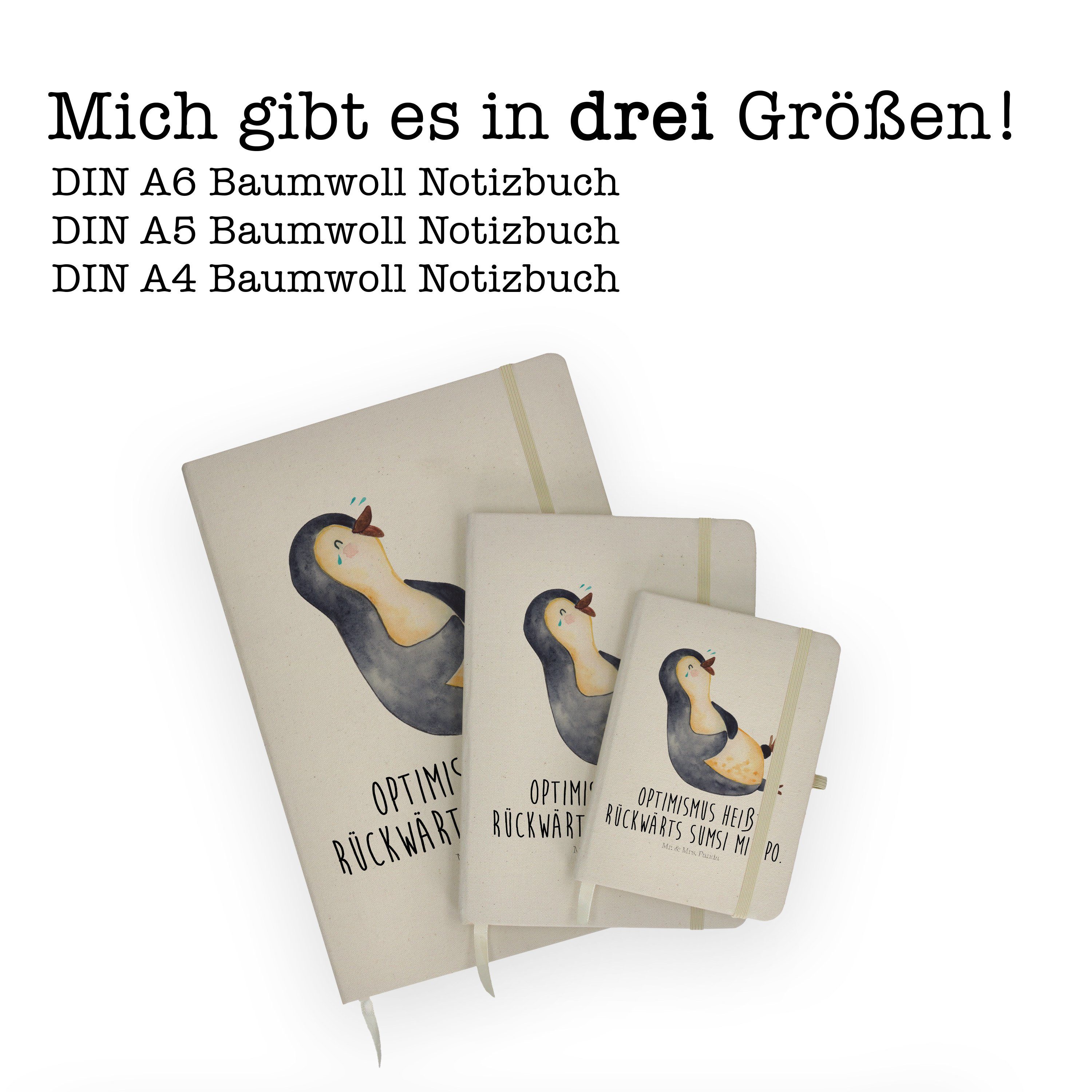 Geschenk, & Transparent Notizbuch - lustiger lachend Mrs. Spruch Panda Pinguin Fröhlich, Mr. -