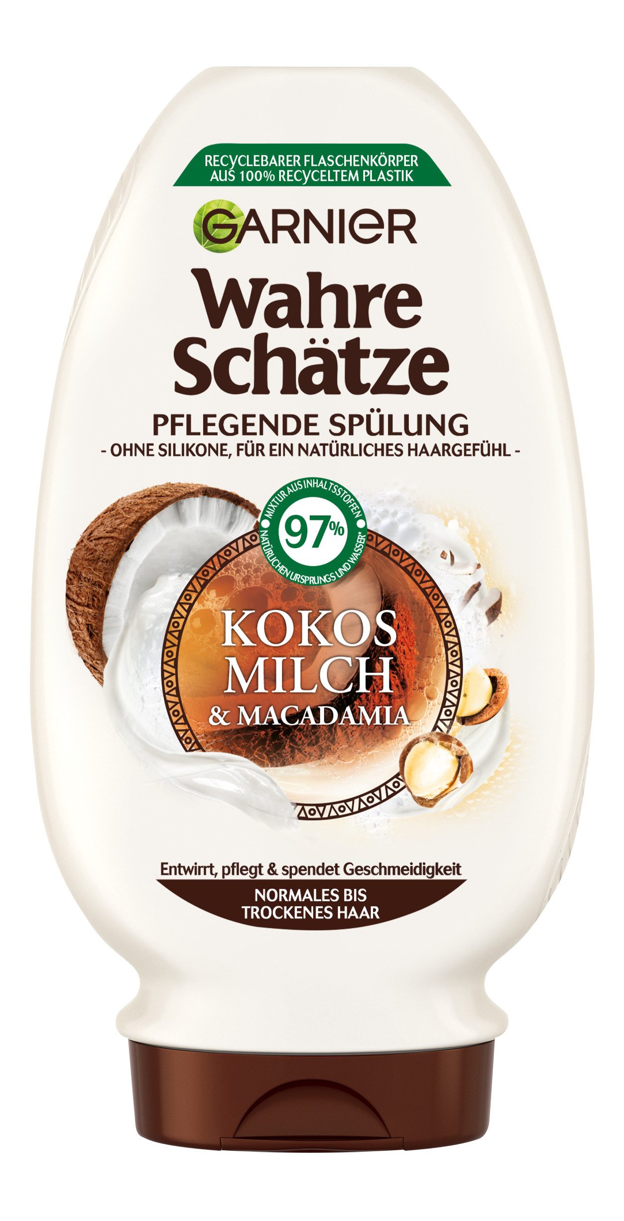 GARNIER Haarspülung WAHRE SCHÄTZE SPÜLUNG KOKOSMILCH, Packung, 6-tlg., für normales bis trockenes Haar, mit Kokosmilch und Macadamia