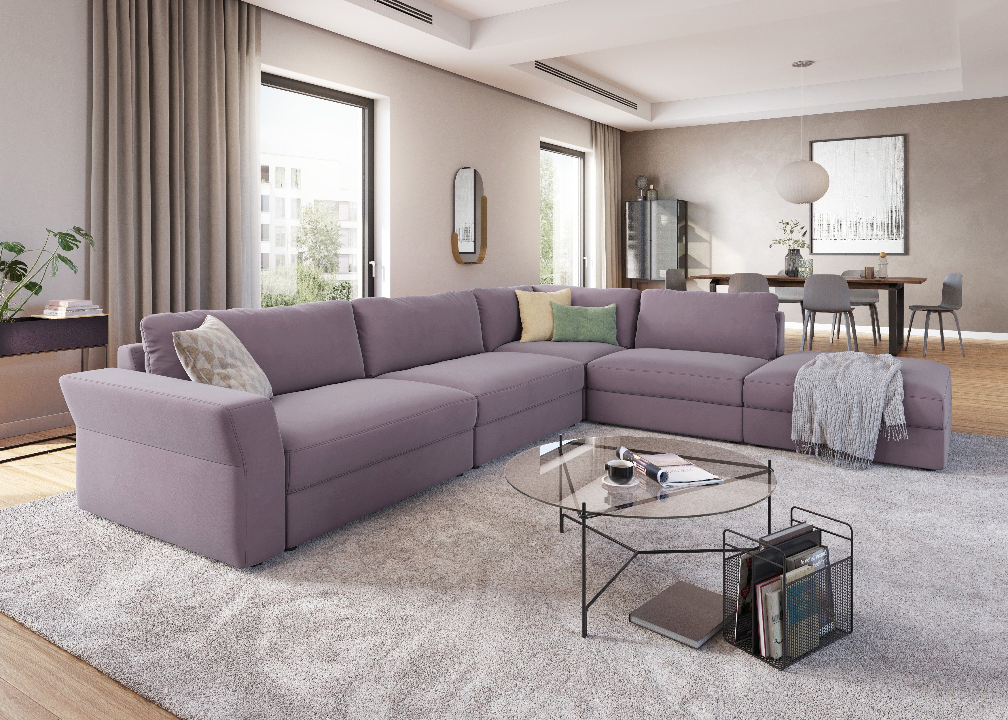 sit&more Ecksofa Cadabra L-Form, Breite 356 cm, mit Sitztiefenverstellung