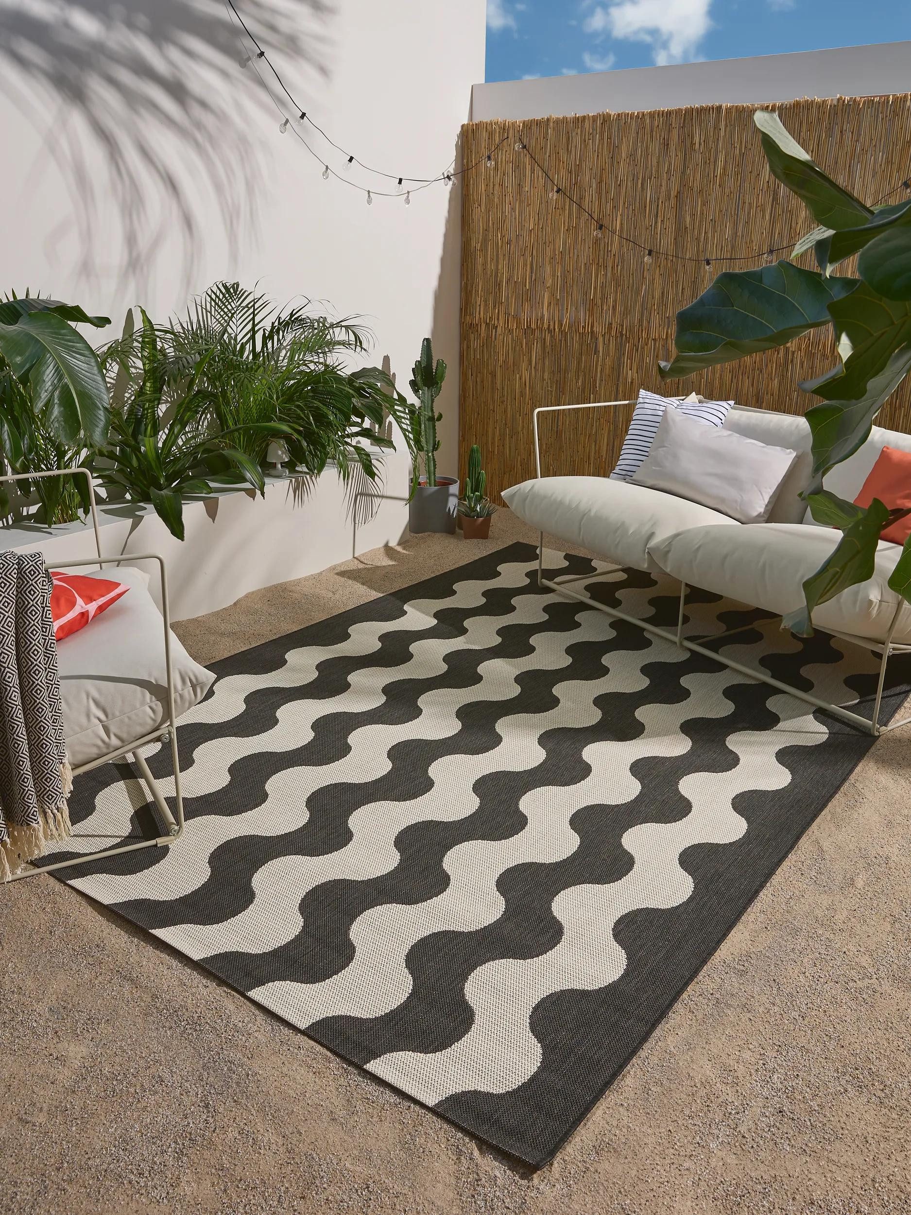 benuta Outdoorteppich Metro, rechteckig, Höhe: 5 mm, In- & Outdoorteppich, Robust für Garten, Terrasse, Balkon, Küche