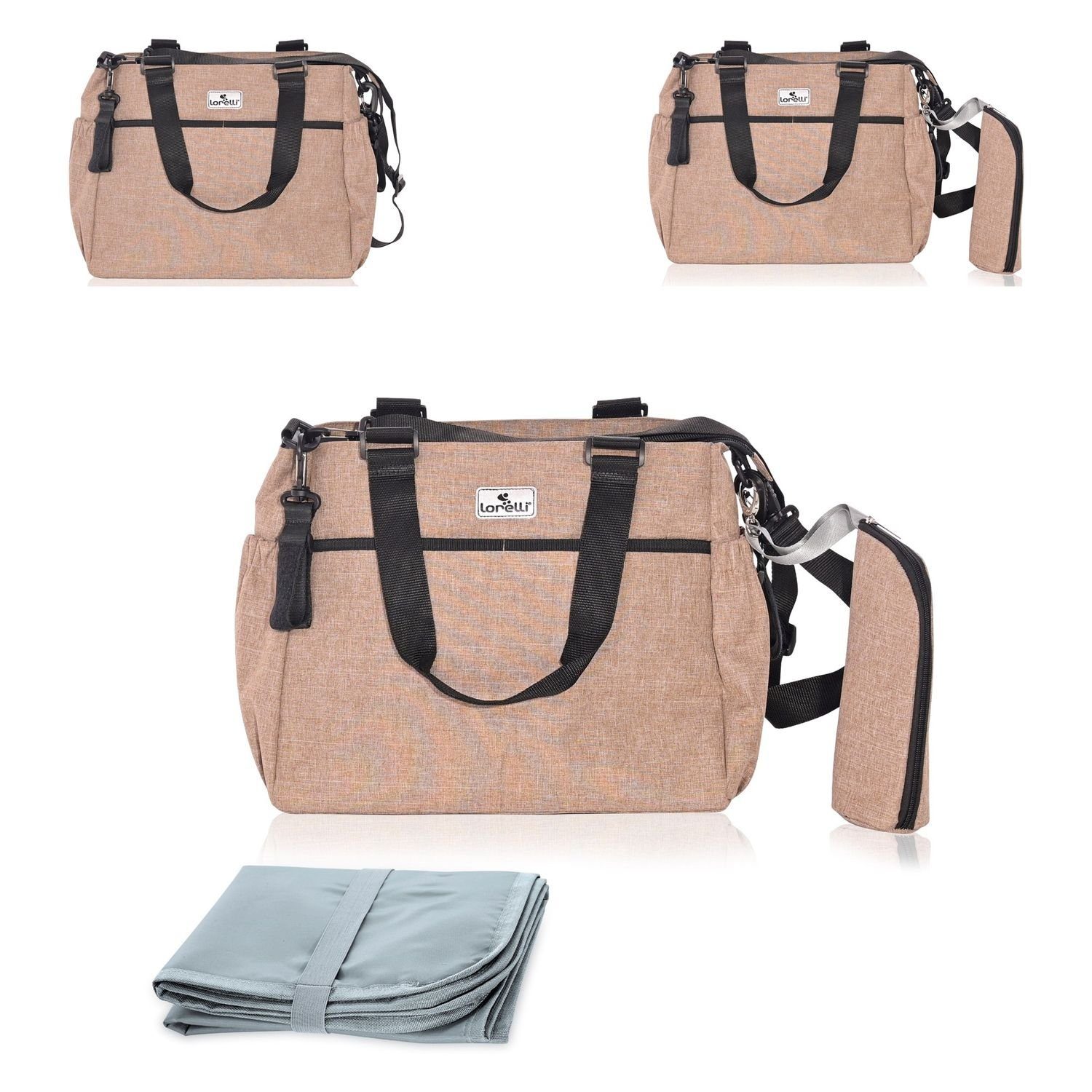 Lorelli Wickeltasche Wickeltasche Maya Wickelunterlage Seitentasche Reißverschluss isolierte beige (1-tlg)