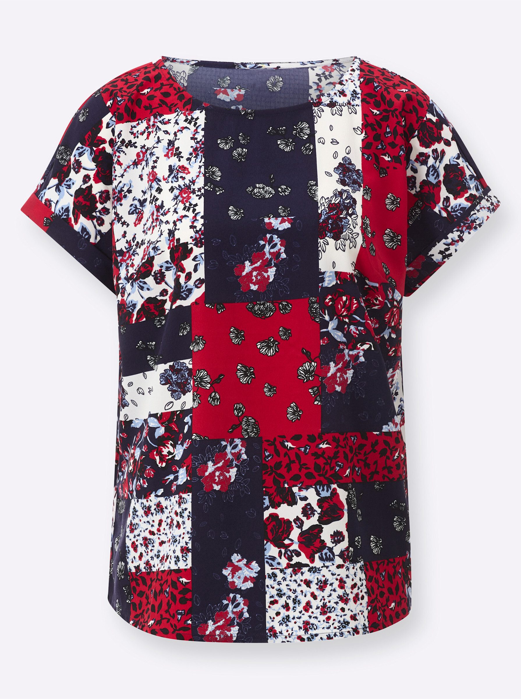 Klassische Bluse Schlupfbluse Kurzarm