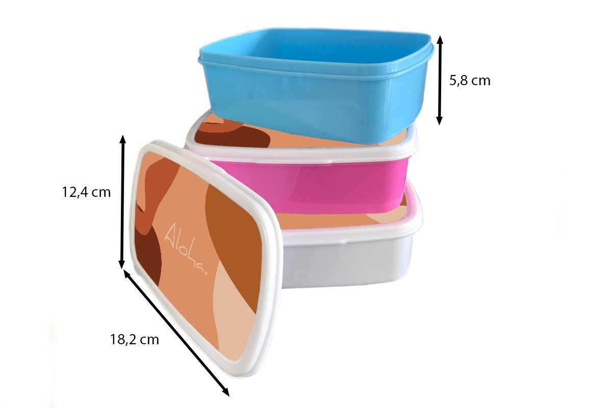 - Kunststoff Kunststoff, Kinder, Brotdose Brotbox Mädchen, Snackbox, Lunchbox - Erwachsene, Hawaii, (2-tlg), für rosa Zitat Sommer MuchoWow