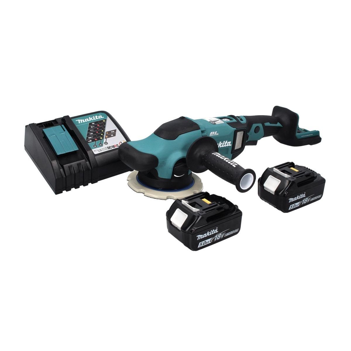 Makita Exzenterschleifer DPO 600 150 XPT 2x V Akku mm Akku 18 Brushless RT Exzenterpolierer 