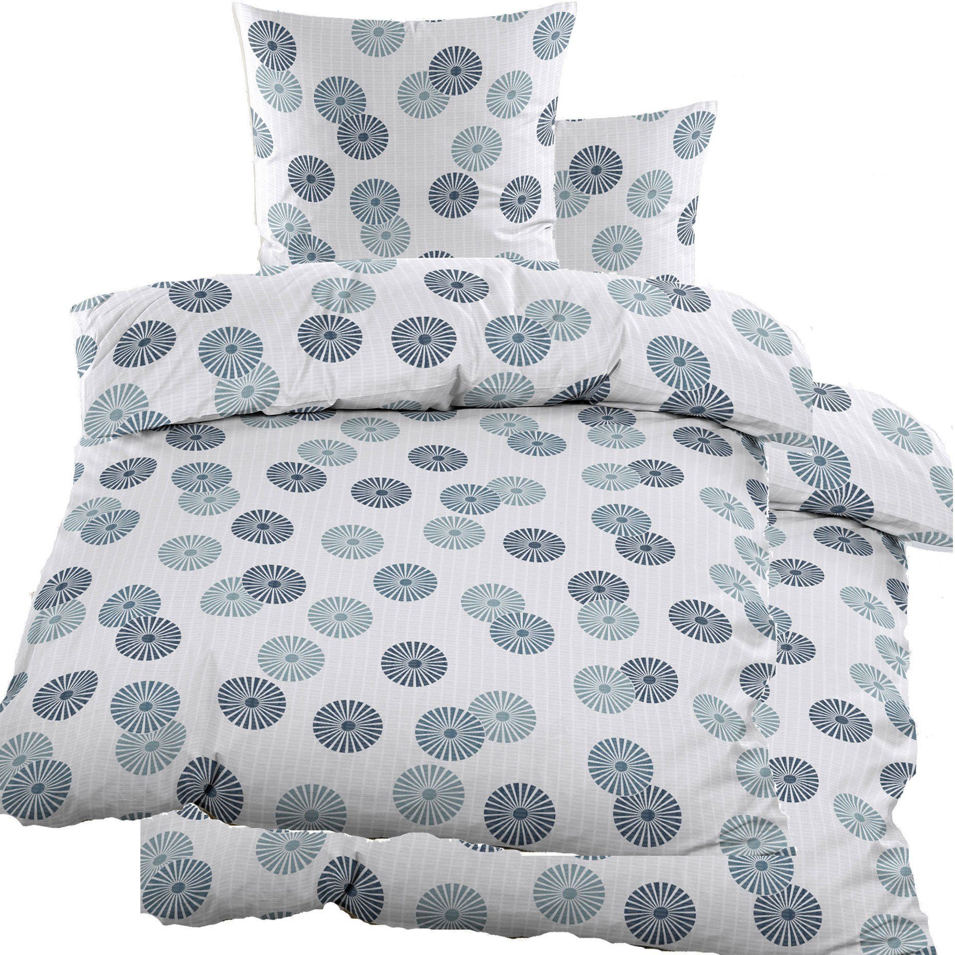 KH-Haushaltshandel Bettwäsche 4-tlg. Seersucker Bettwäsche 2x(135x200 günstig online kaufen