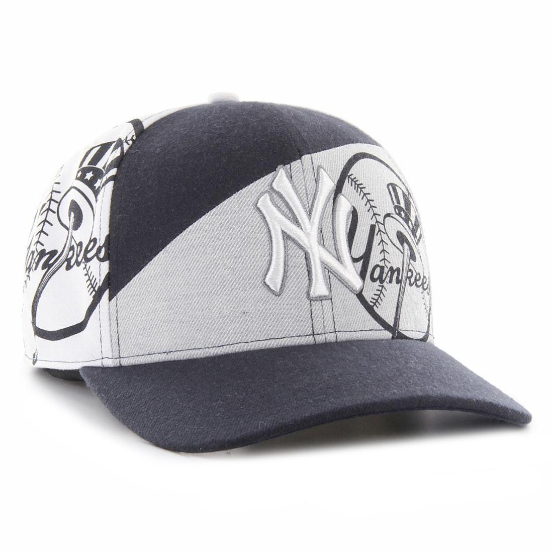 x27;47 Brand Baseball Cap Deep NY PATCHWORK Profile Yankees