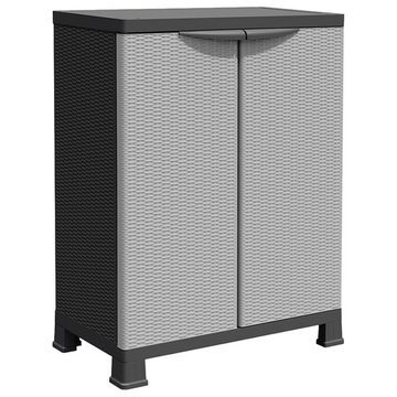 vidaXL Aktenschrank Kunststoffschrank 68x39x92 cm Rattan-Design