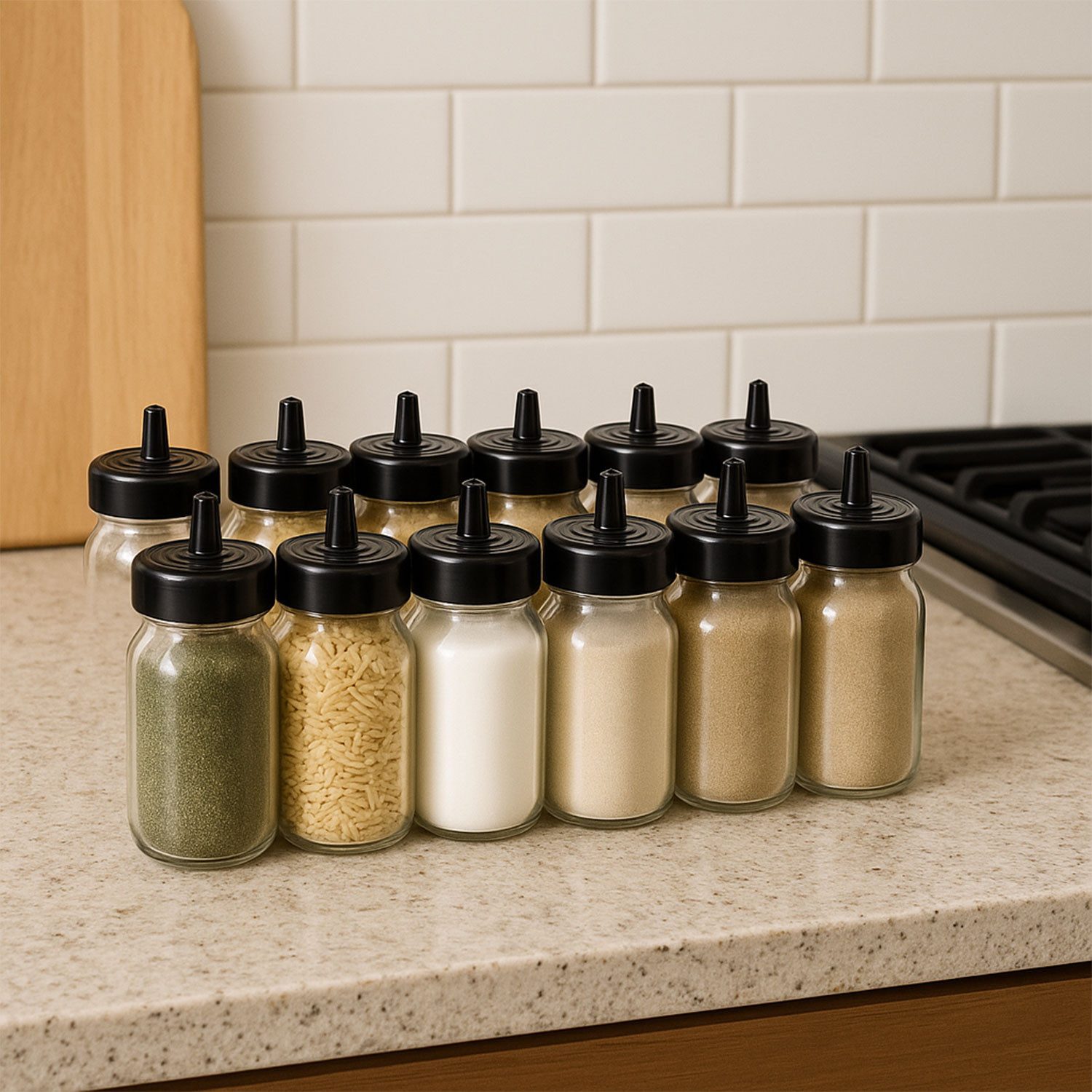 Jungengel Gewürzbehälter Gewürzdosen Set Glas 12-Teilig 330ml Gewürzgläser günstig online kaufen