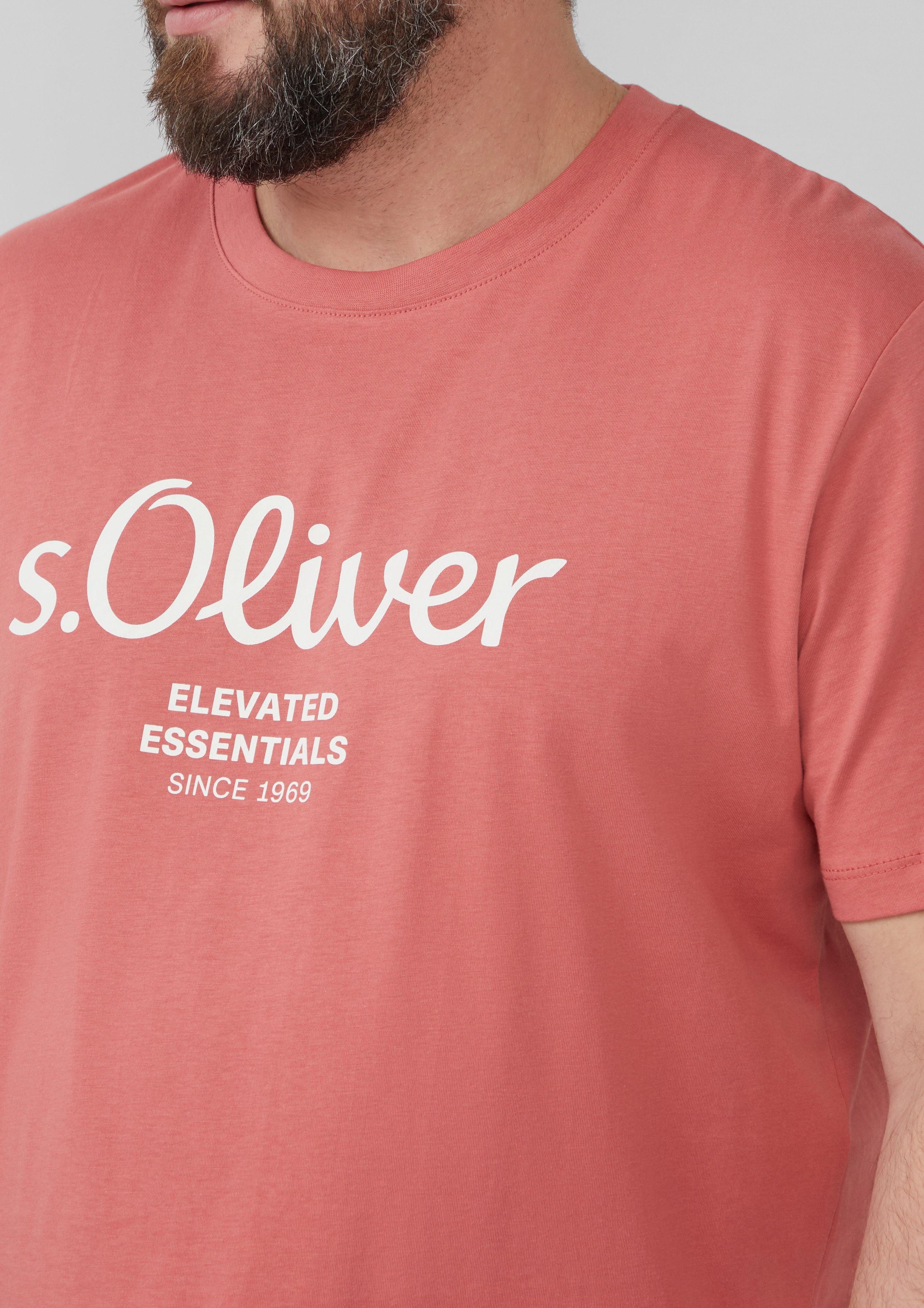 s.Oliver Kurzarmshirt Baumwoll-T-Shirt mit Logo-Print günstig online kaufen