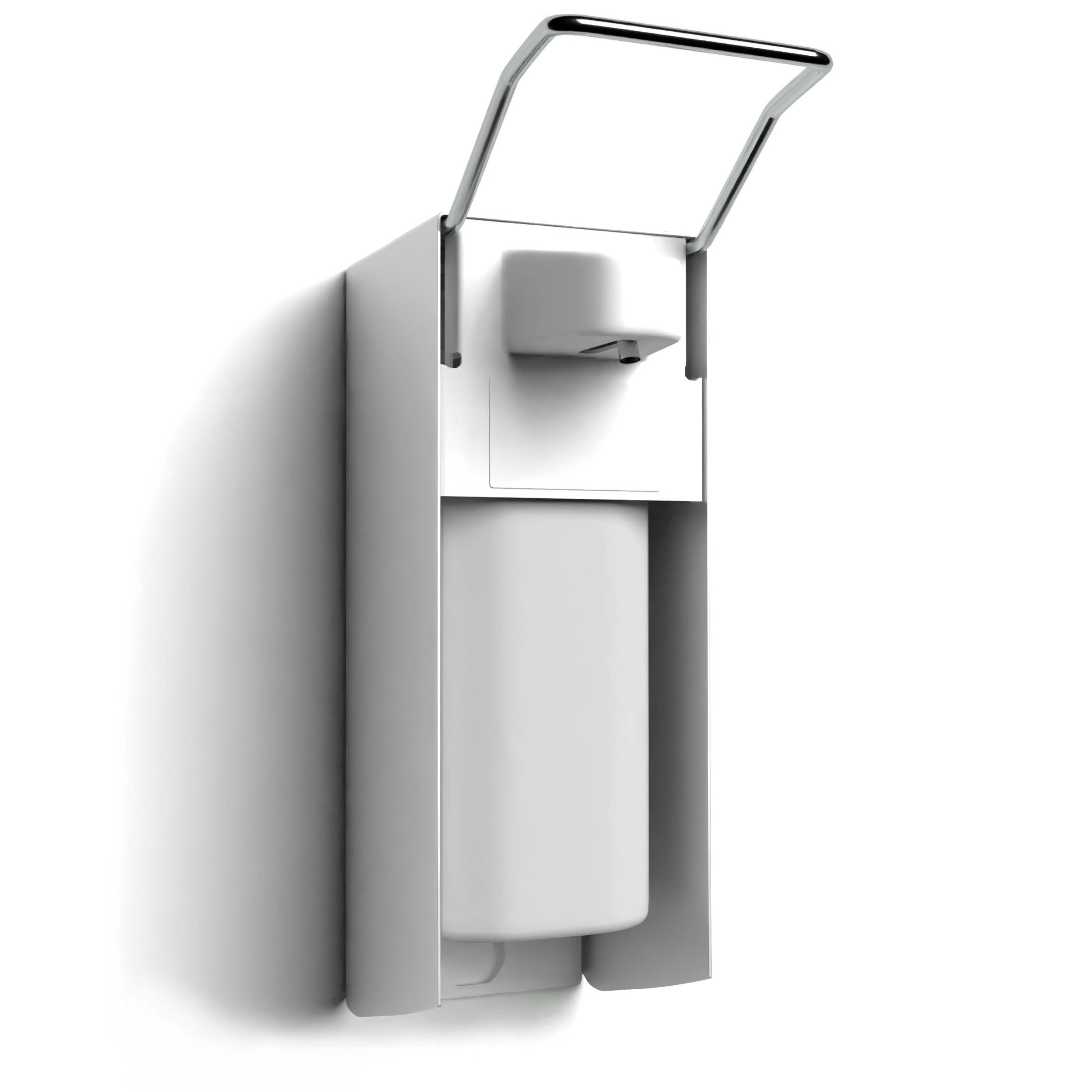 Horn Medical Desinfektionsmittelspender Horn Medical Wandspender mit 500ml Leerbehälter, (für 500ml Eurogebinde, 1-tlg., mit Langarmhebel), in zeitlosem Design aus robustem Aluminium