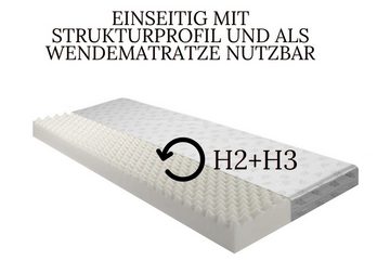Komfortschaummatratze, Aileenstore, 12 cm hoch, 2 x Matratze + 2 x Rollrost, 90x200 cm, beidseitig H2+H3