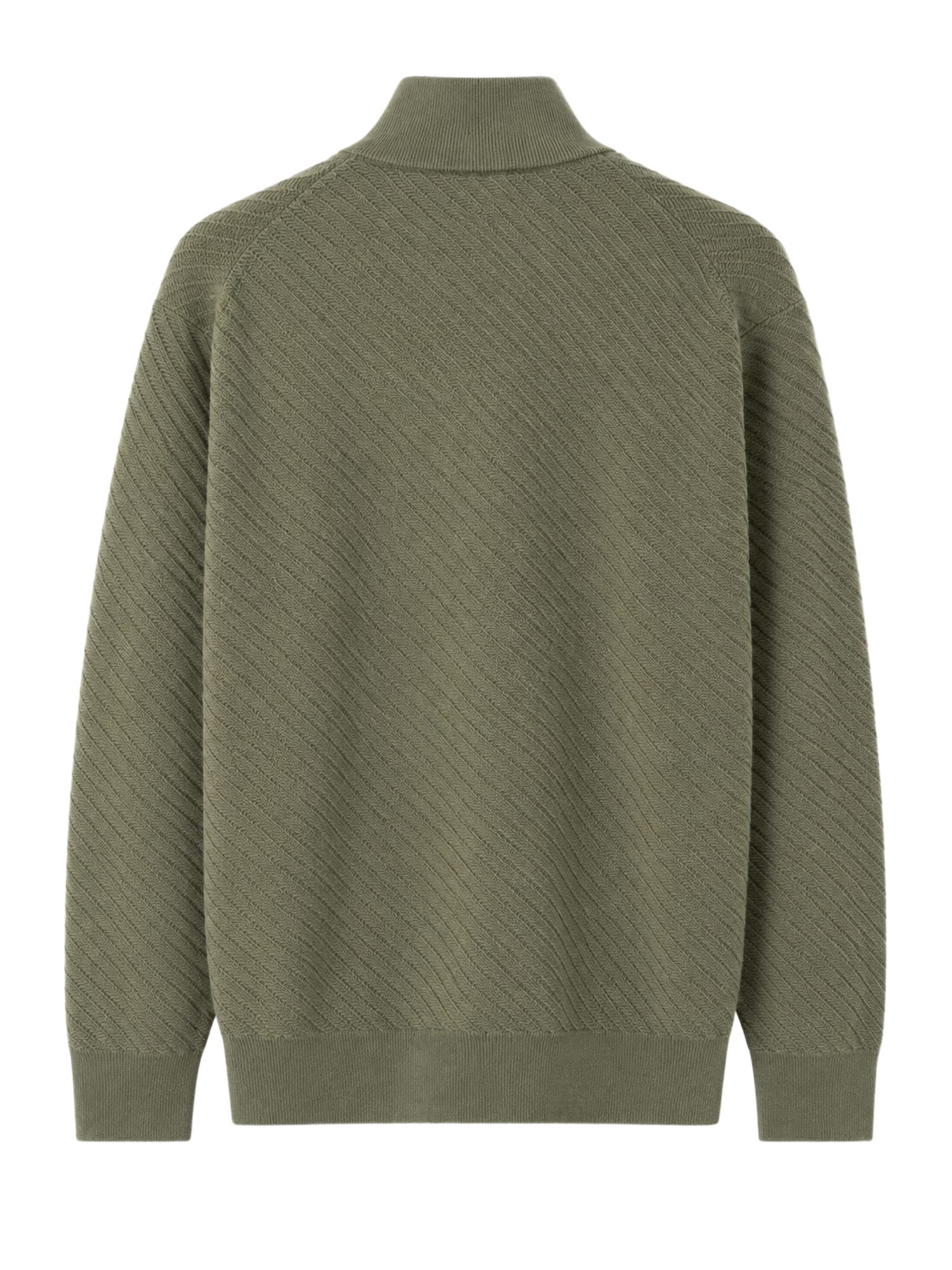 BOSS Strickpullover BOSS Men Black grün,Casual,Baumwolle,Strukturiert,Stehkragen,Lang,Regular Fit
