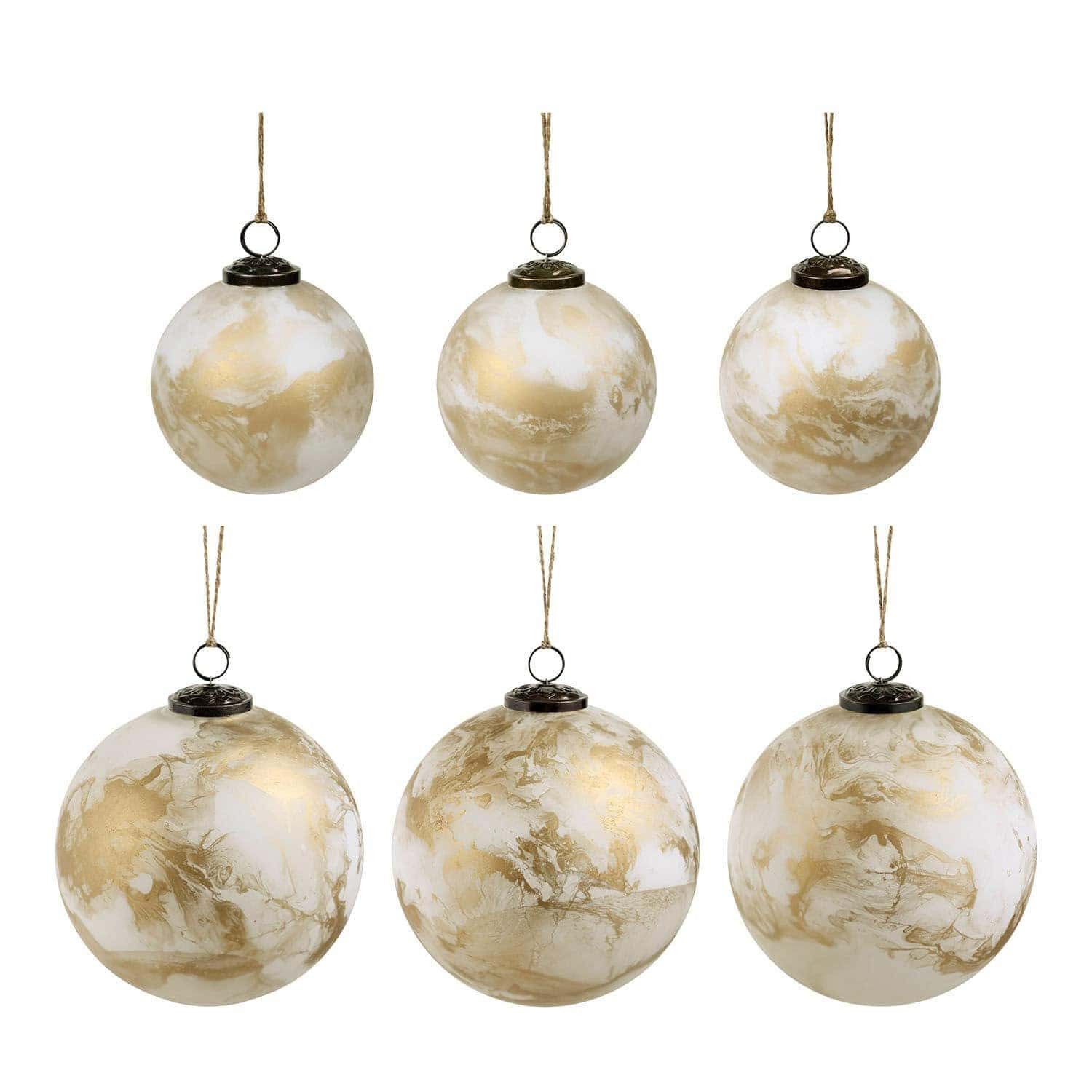 Mirabeau Christbaumschmuck Weihnachtskugel 6er Set Nymeria creme/gold, none