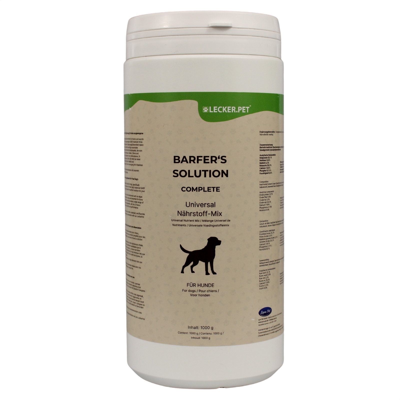 Lecker.Pet 1 kg Lecker.Pet® Barfer's Solution Universal Nährstoff Pulver Hunde Algentalk
