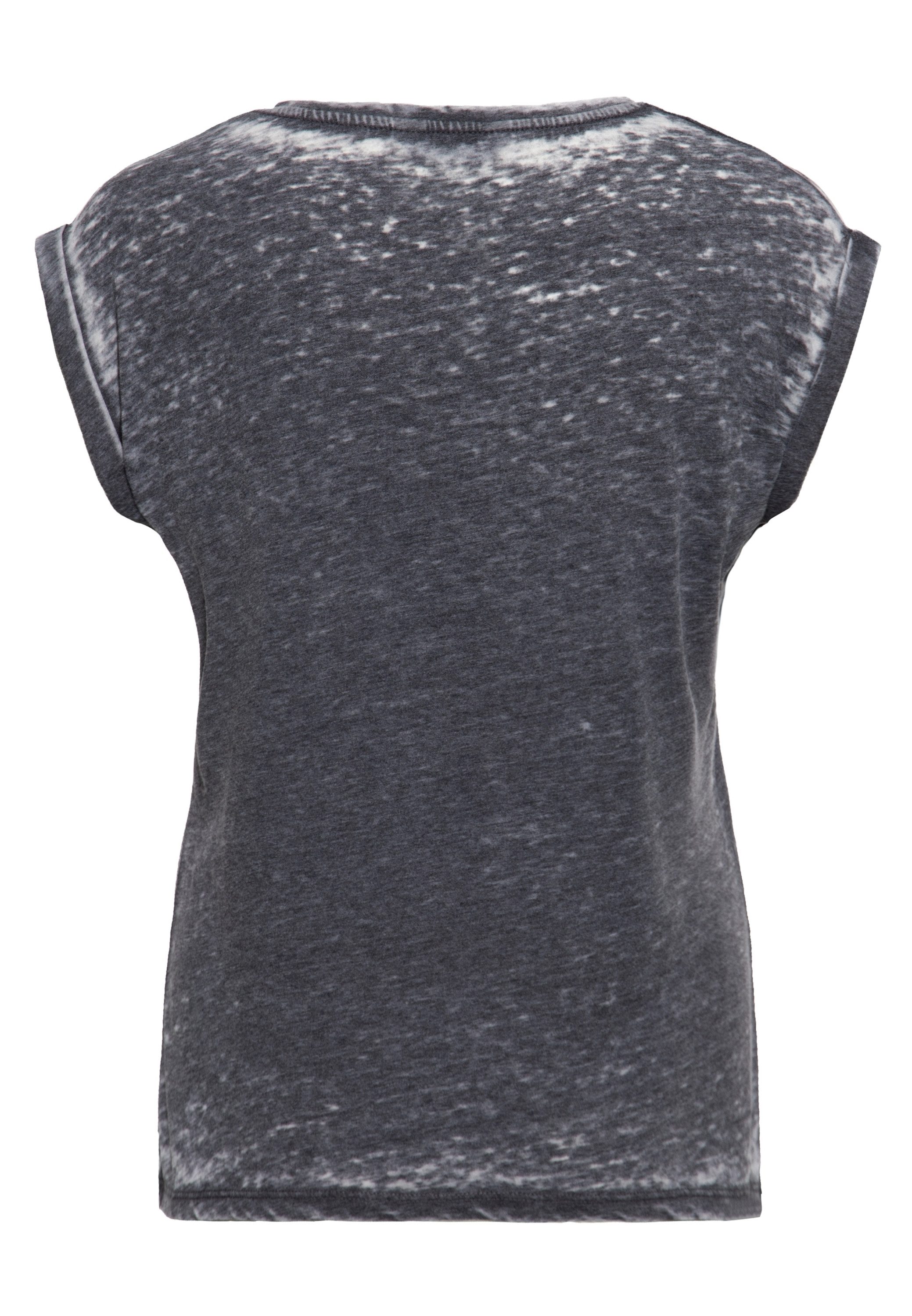 QueenKerosin Print-Shirt Hasta La Vista (1-tlg) mit Roll-Up