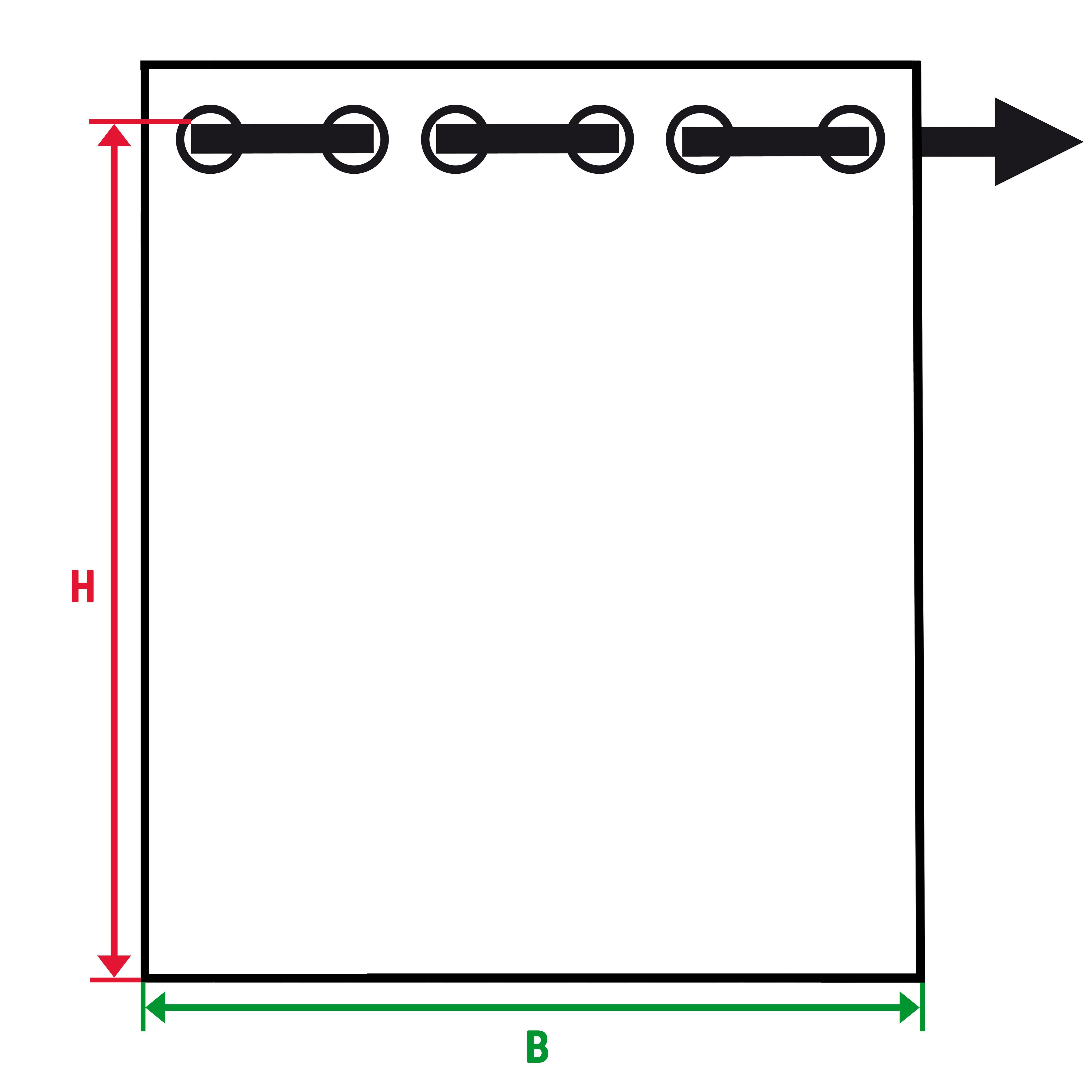 St), halbtransparent, Gardine transparent-dichte decolife, Blocksteifen Alia, Ösen Wirkware, weiße (1