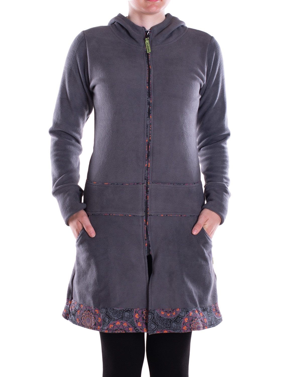 Vishes Kapuzenfleecejacke Damen lange Fleecejacke Hippiemantel Übergangsjacke Kapuze Hippie, Hoodie Style, Alternative Bekleidung