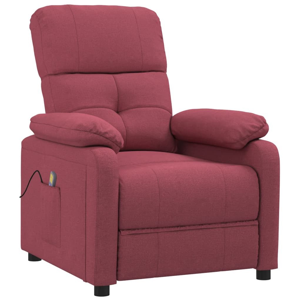 vidaXL Massagesessel Massagesessel Weinrot Stoff (1-St)