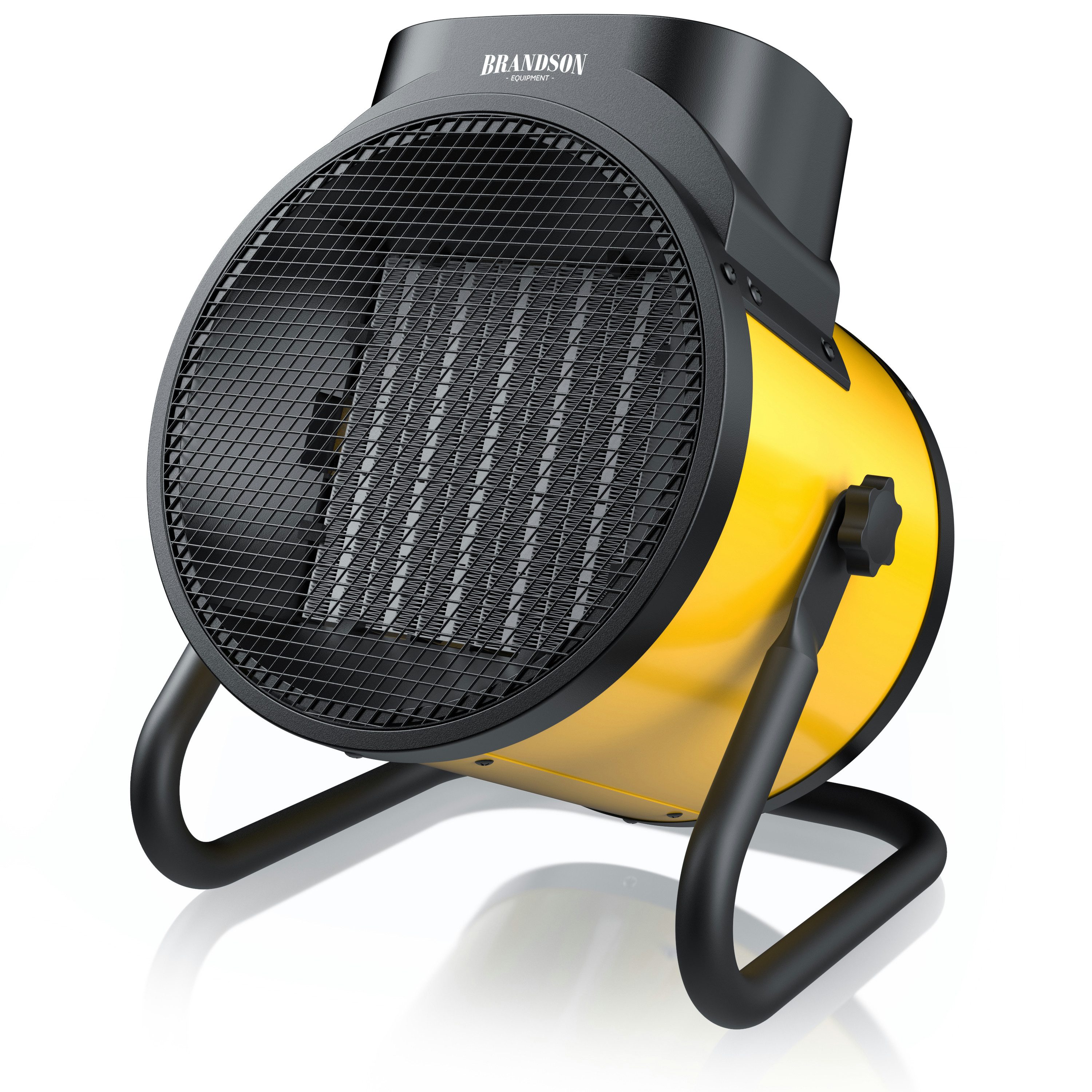 Brandson Keramikheizlüfter Elektroheizer 3000 W Keramik, rund, Thermostat, Lüftermodus, Baustelle, 3000 W, 2 Heizstufen, 220 m3/h, neigbar, IP20, 22x28x21 cm, Tragegriff