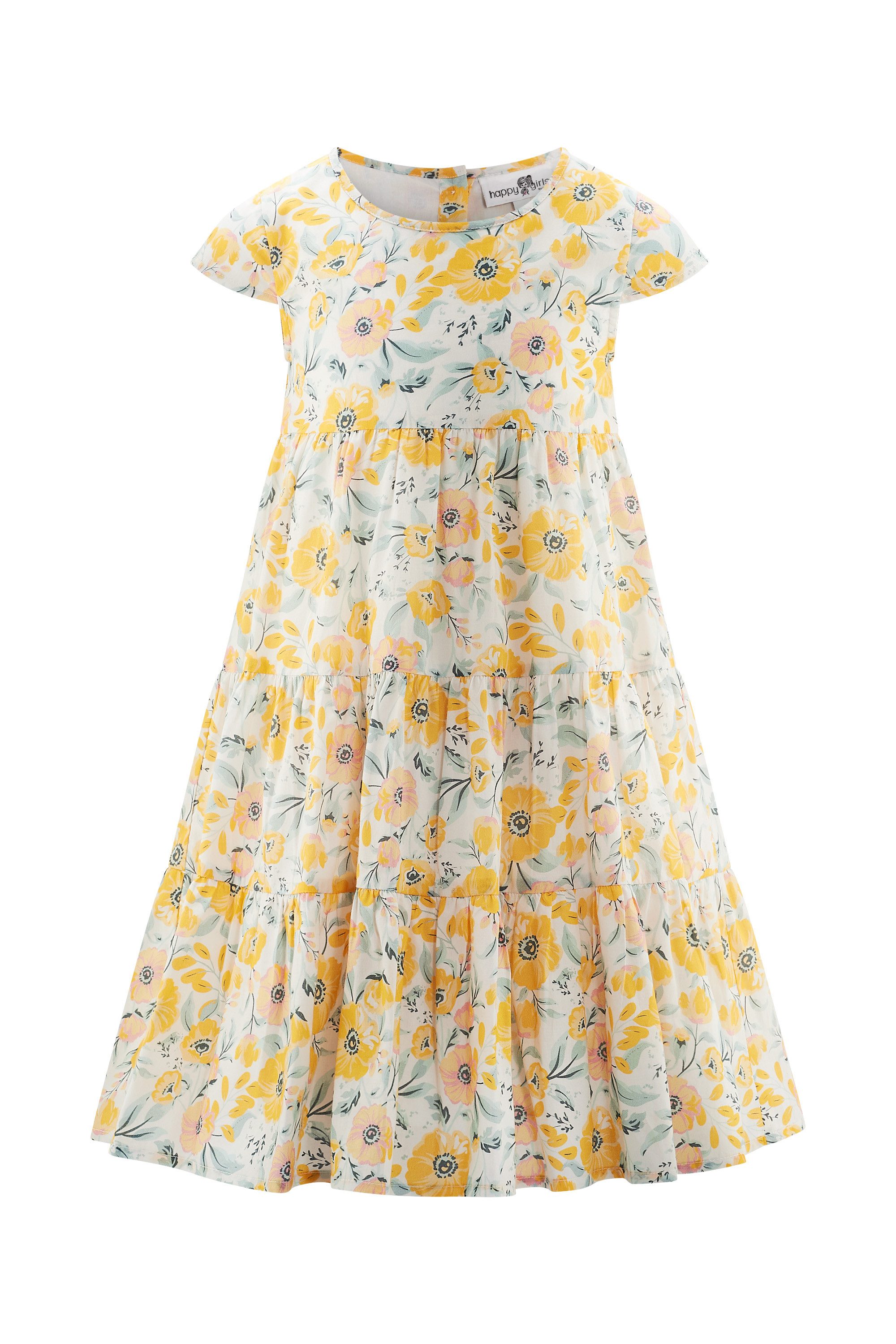 happy girls Sommerkleid mit tollen Volants und mit Knopfleiste im Rücken