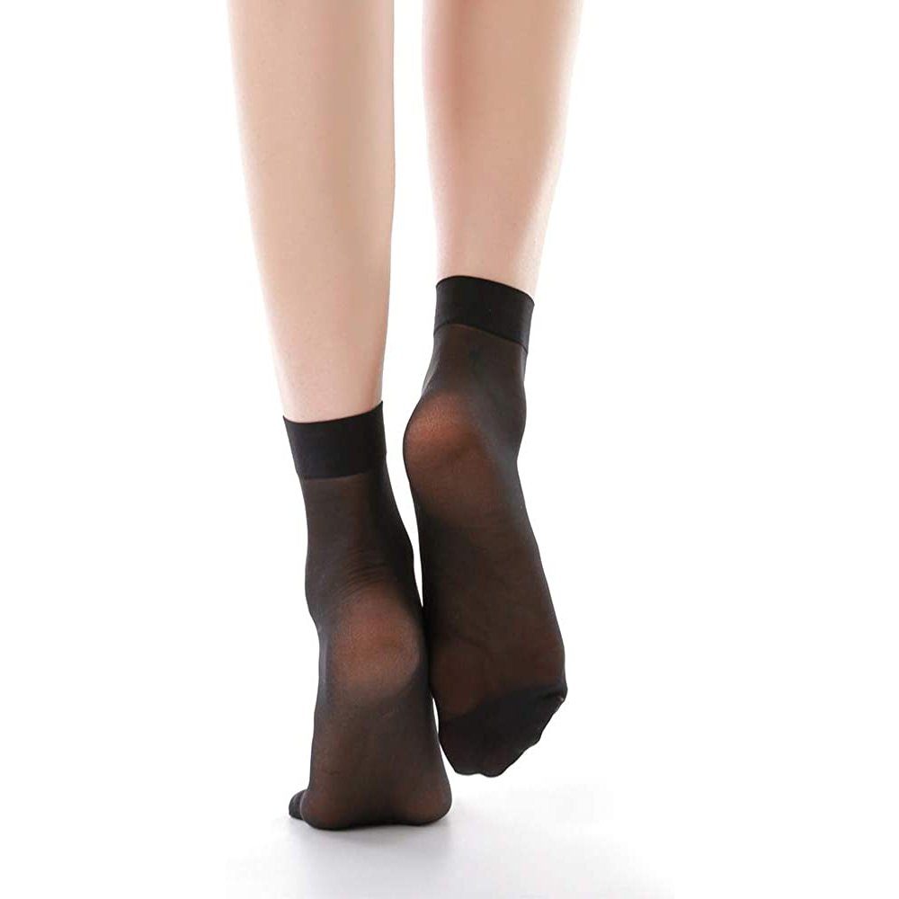 GelldG Strümpfe Damen Nylonsocken transparente Socken knöchelhohen